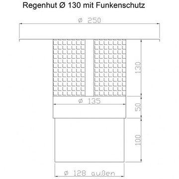 acerto® Schornstein-Regenhaube acerto® Schornsteinabdeckung 130mm mit Funkenschutz