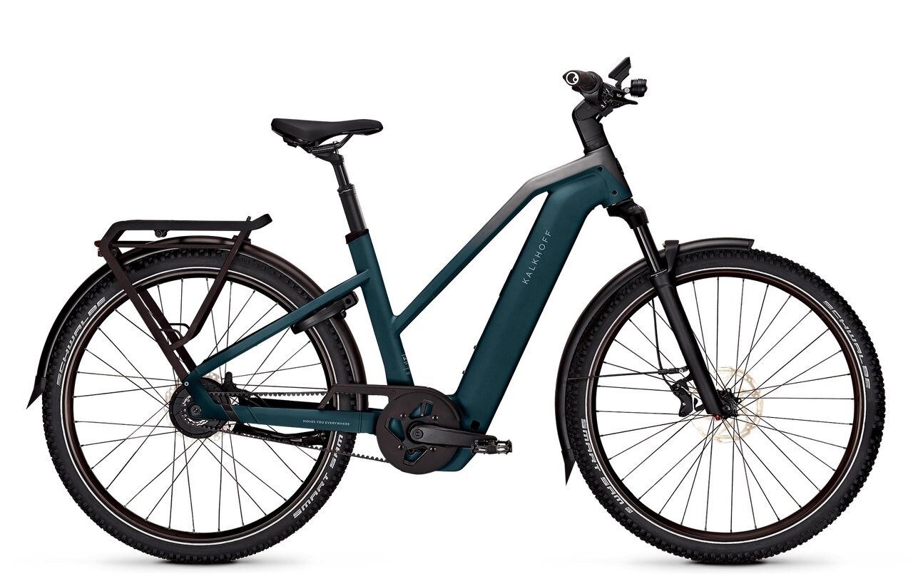 Kalkhoff E-Bike Kalkhoff Entice 5+ Advance Belt 800 Wh Damen Trapez grün 202, Enviolo Trekking, Enviolo, Bosch Performance Line CX GEN5 smart System, 800 Wh