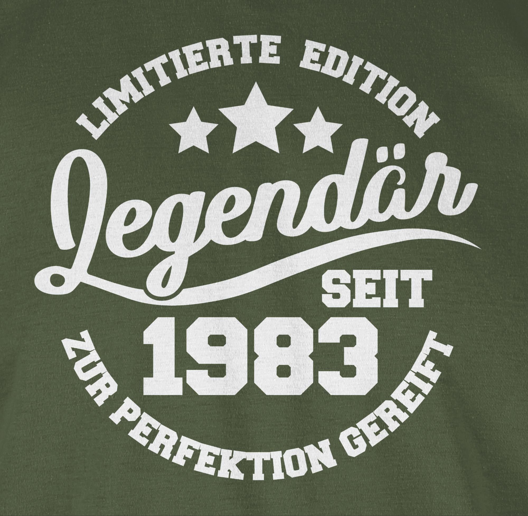 1983 seit weiß Army 40. T-Shirt Shirtracer Legendär - 2 Grün Geburtstag