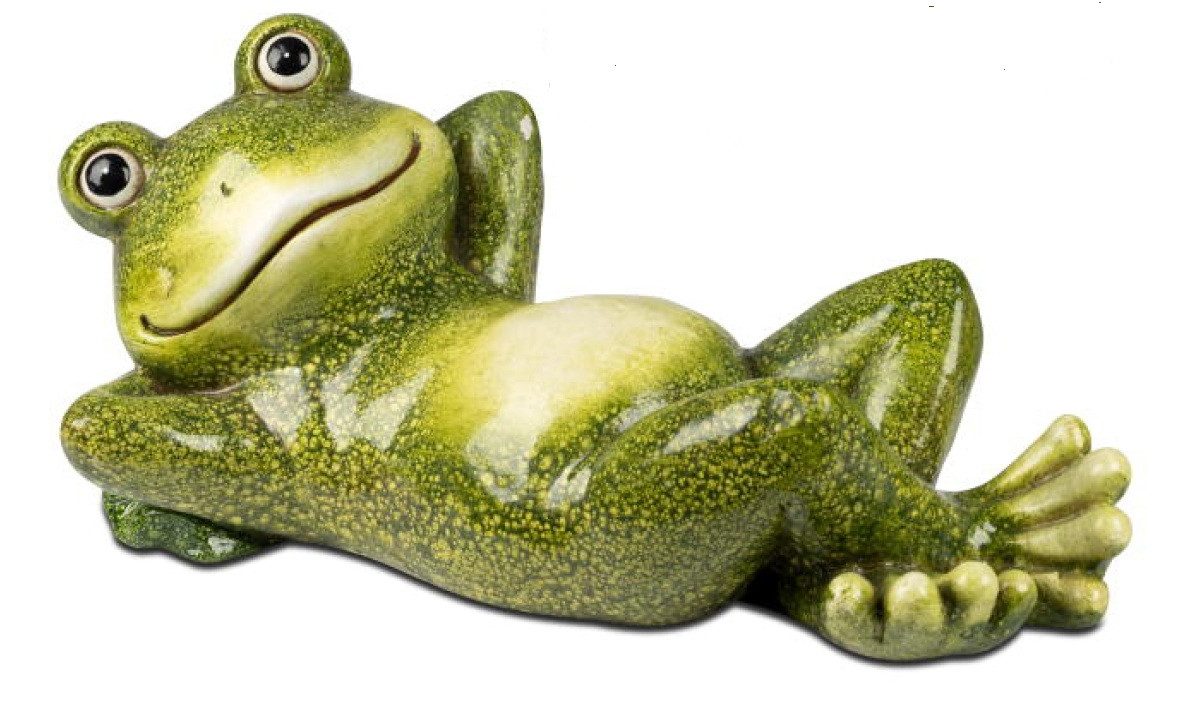 formano Dekofigur Frosch Figur liegend Nr. 2 35–40 cm – aus Magnesia, handbemalt (1 St)