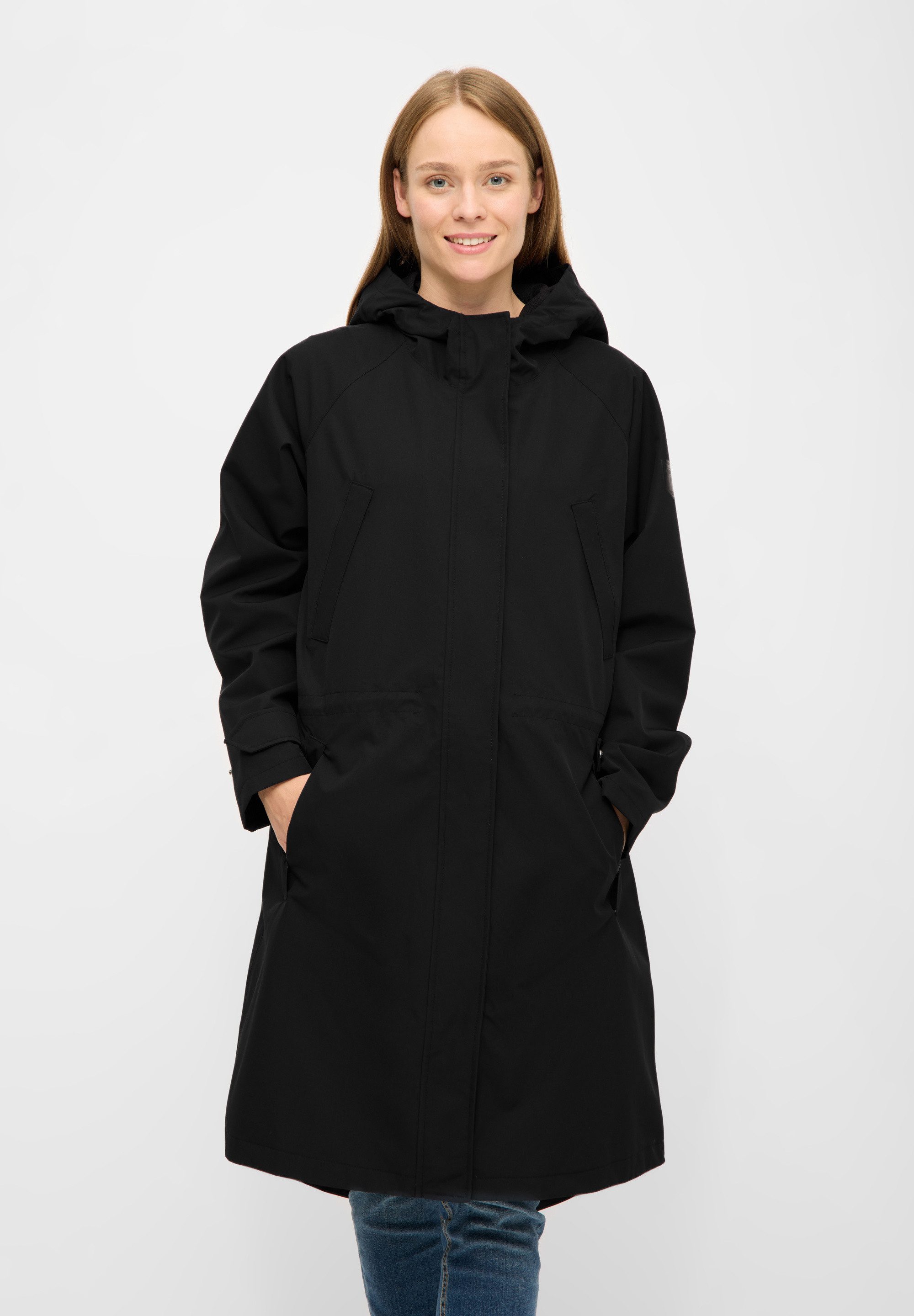 Derbe Regenmantel Deutby Parka, wasserdicht, mit Kapuze, funktional