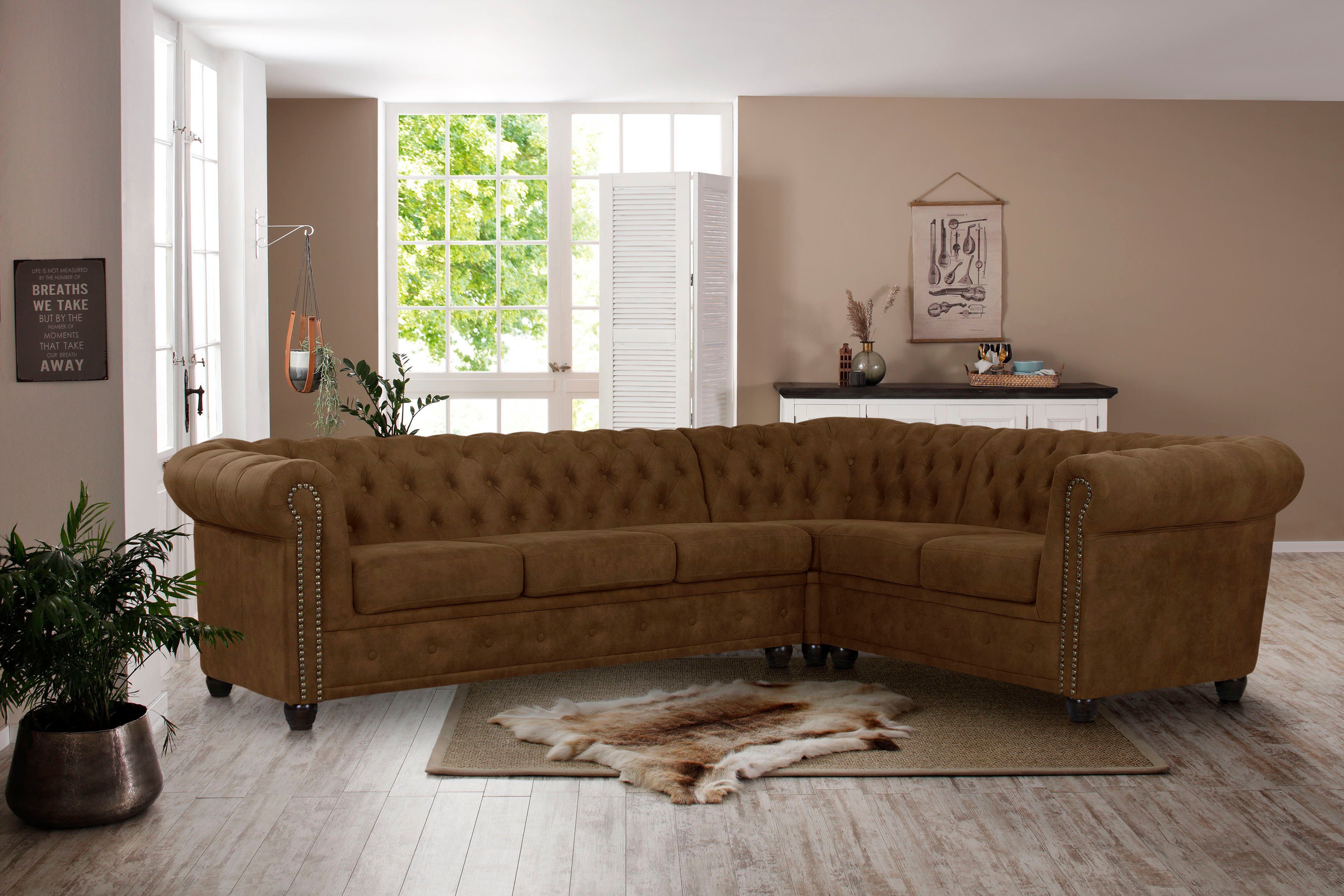 Home affaire Chesterfield-Sofa Rysum L-Form, Chesterfield-Optik, günstig online kaufen
