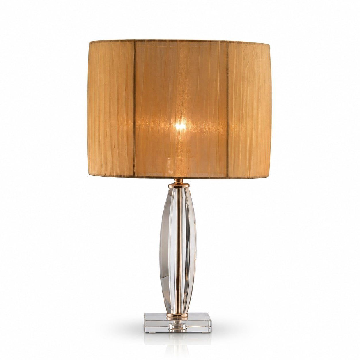 JVmoebel Nachttischlampe Elegante Kristall Tischlampe Beige Gold Luxus Design Modern Sofort, E27, Warmweiß, Elegantes Design