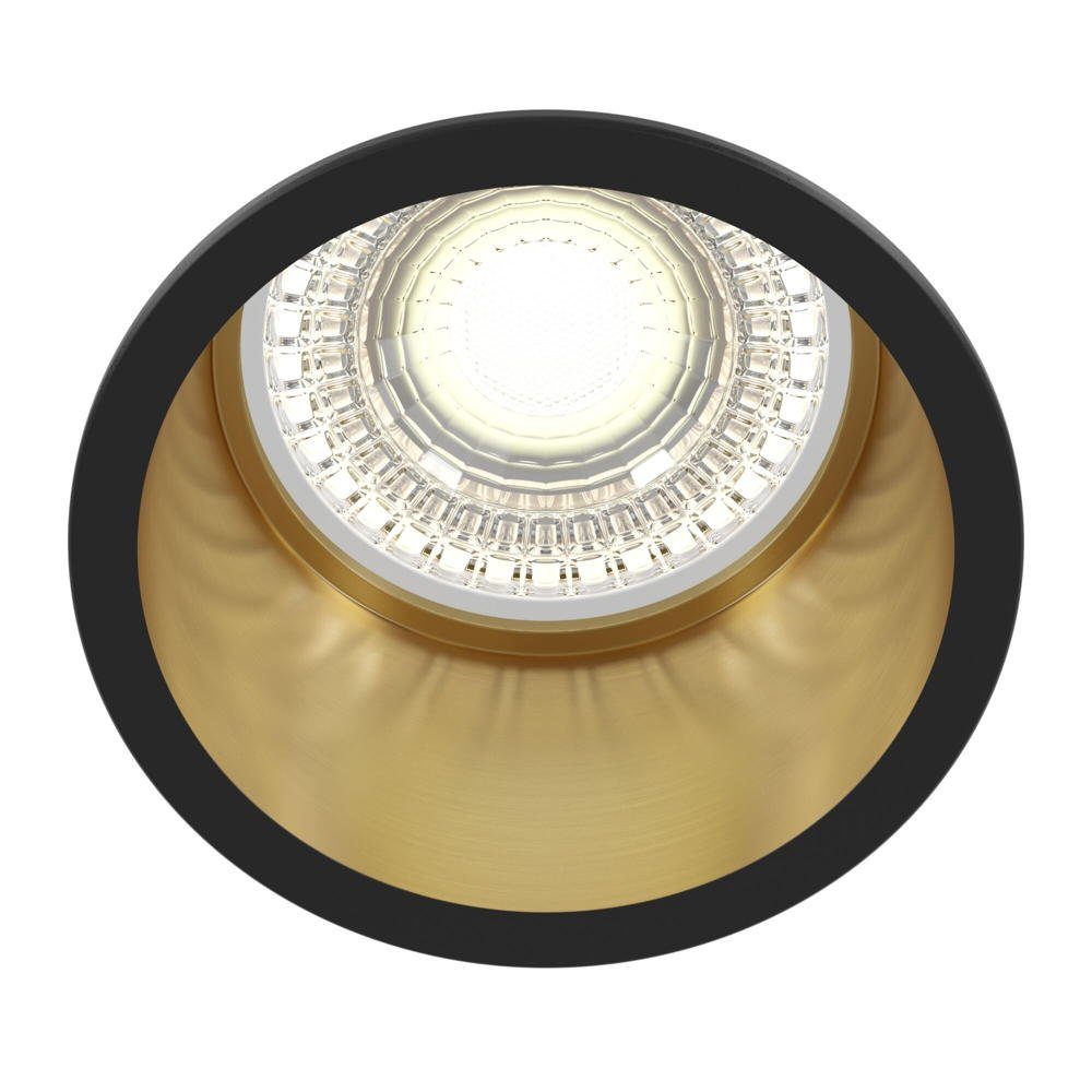 click-licht Einbauleuchte Deckeneinbaustrahler Reif in Schwarz und Gold GU10 54mm, keine Angabe, Leuchtmittel enthalten: Nein, warmweiss, Einbaustrahler, Einbauleuchte