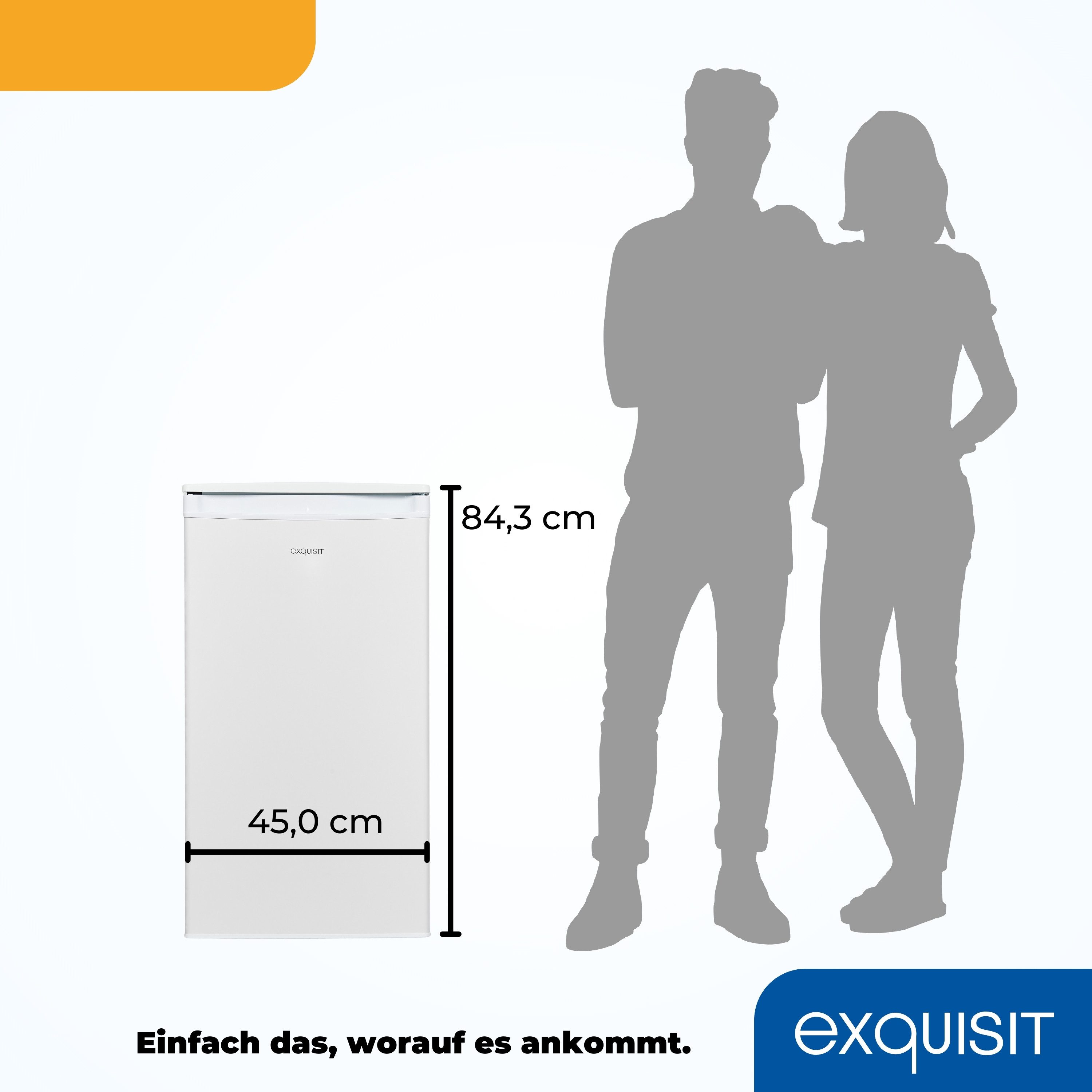 exquisit Vollraumkühlschrank KS85-V-0O91E weiss, 84,3 cm hoch, 45 cm breit, 76 L Volumen