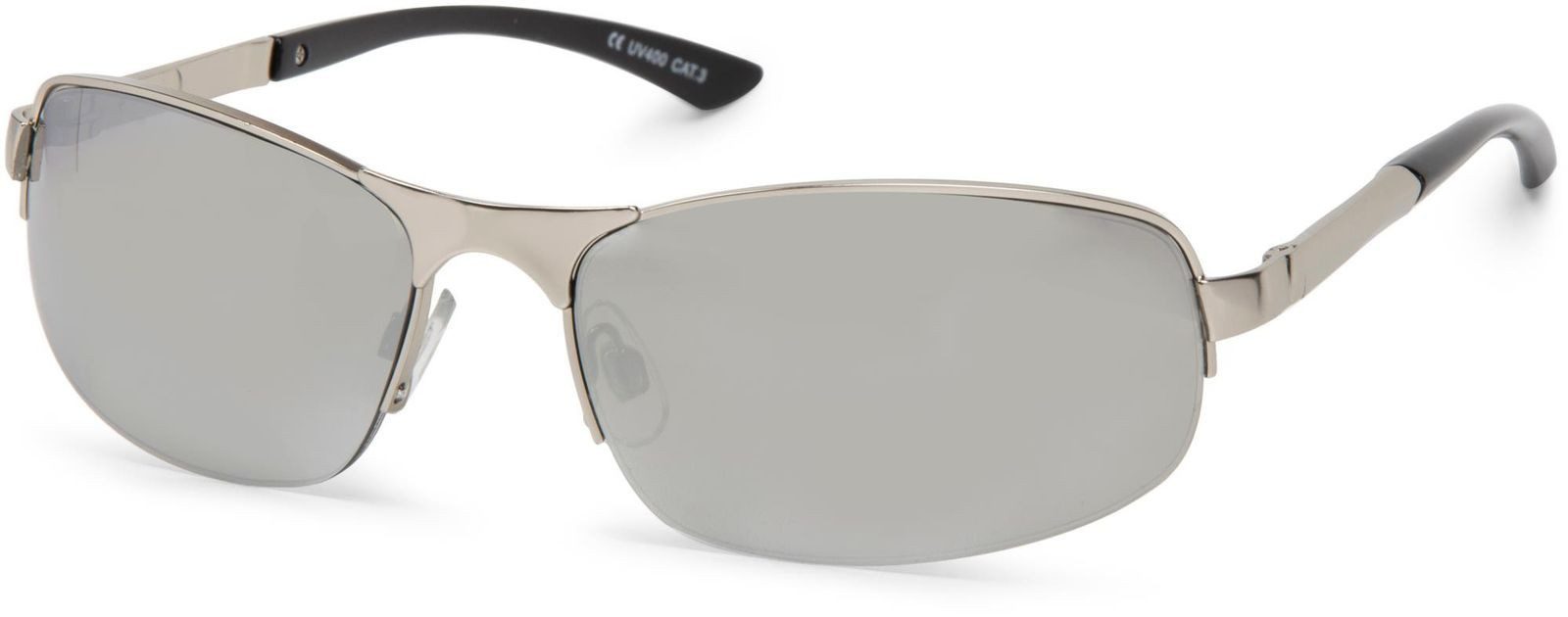 styleBREAKER Sonnenbrille Sonnenbrille Halbrand mit Rechteckigen Gläsern (1-St) Verspiegelt