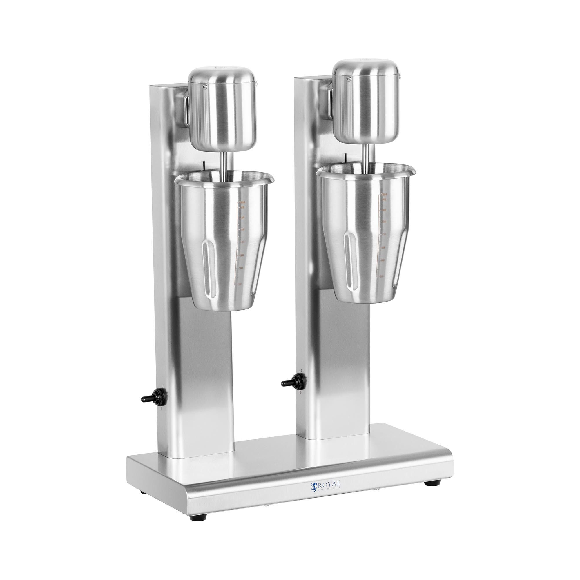 Royal Catering Cocktail Shaker Doppel-Milchshaker 2 x 1 l Standmixer Hochleistungsmixer 15 000 U/min, Edelstahl, verschiedene Größen