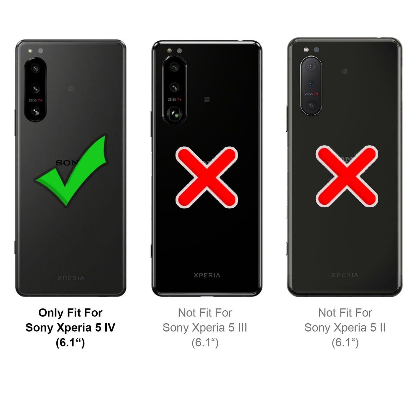 CoolGadget Handyhülle Book Case Handy Tasche für Sony Xperia 5 IV 6,1 Zoll, Hülle Klapphülle Flip Cover für Sony 5 IV 2022 Schutzhülle stoßfest