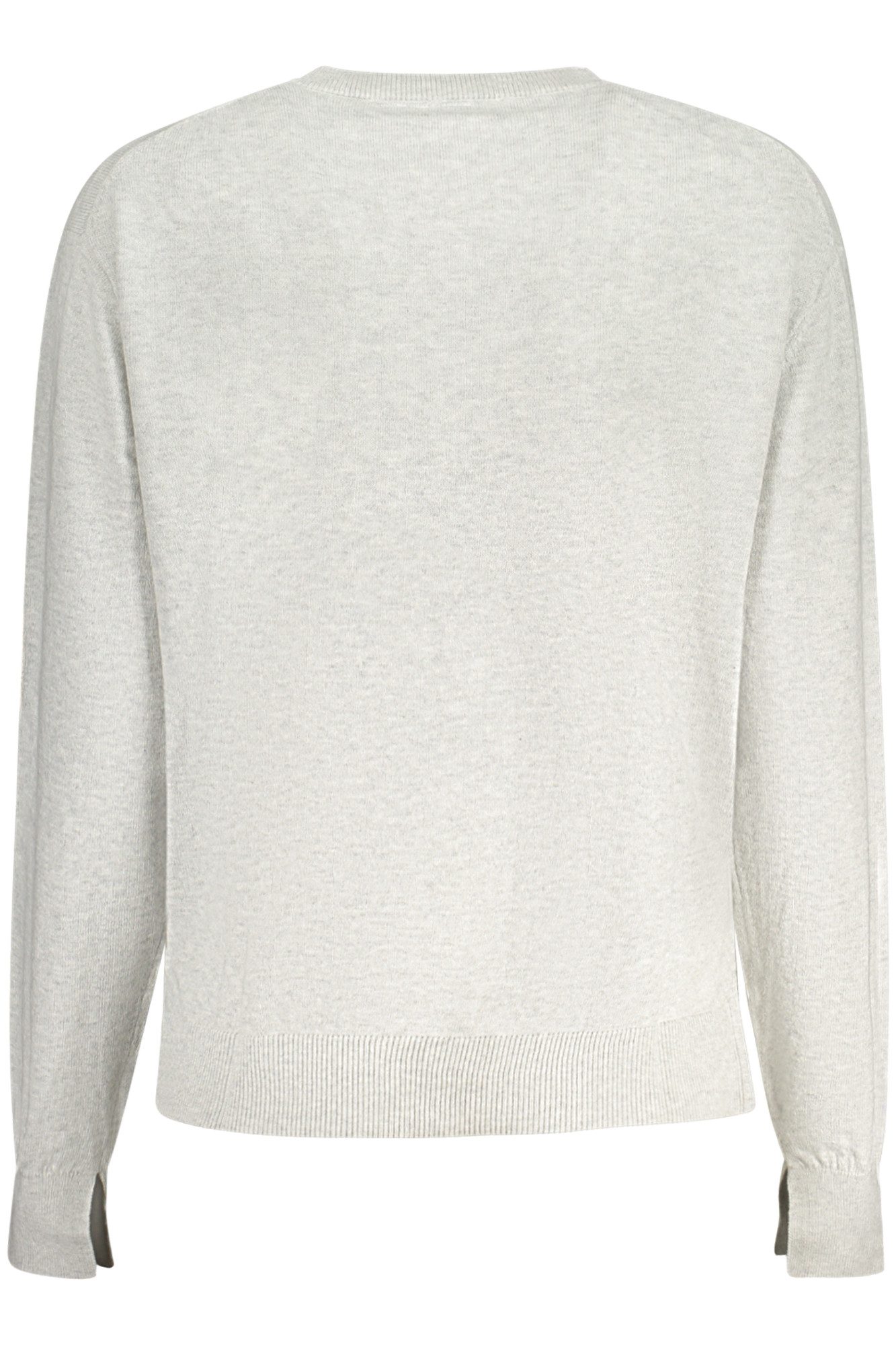 Pepe Jeans Strickpullover Grauer Damenpullover mit Rundhalsausschnitt und Stickerei-Details