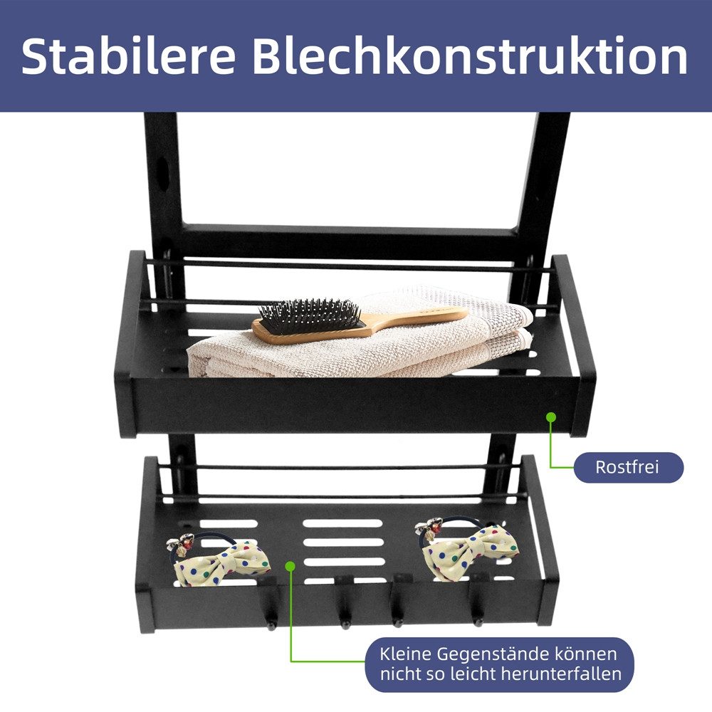 Melko Duschablage Duschregal ohne Bohren 3 Stück Duschkorb Duschorganizer, 1, inkl. Saugnäpfe verhindern Kratzer an der Scheibe