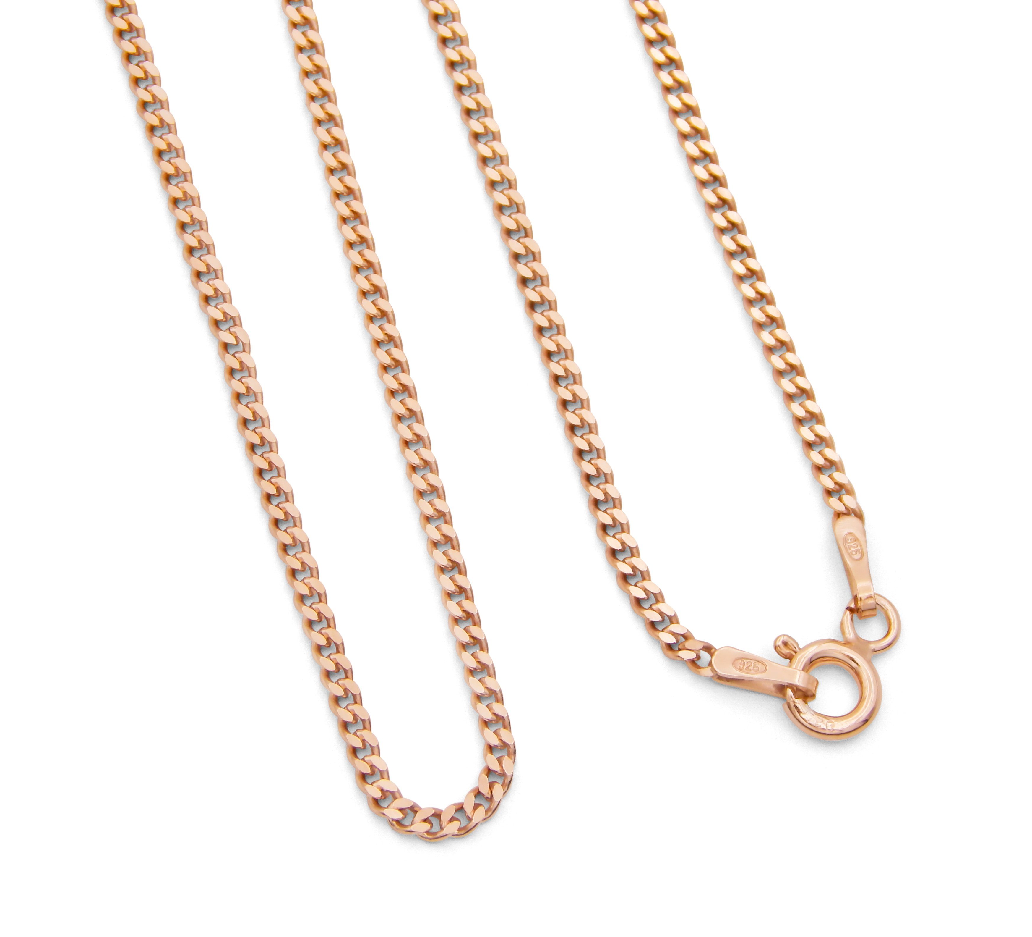 Kauf-mich-weg by Bella T Silberkette Panzerkette 925 Sterling Silber rose vergoldet 1,7mm breit, Länge wählbar 40 - 60cm