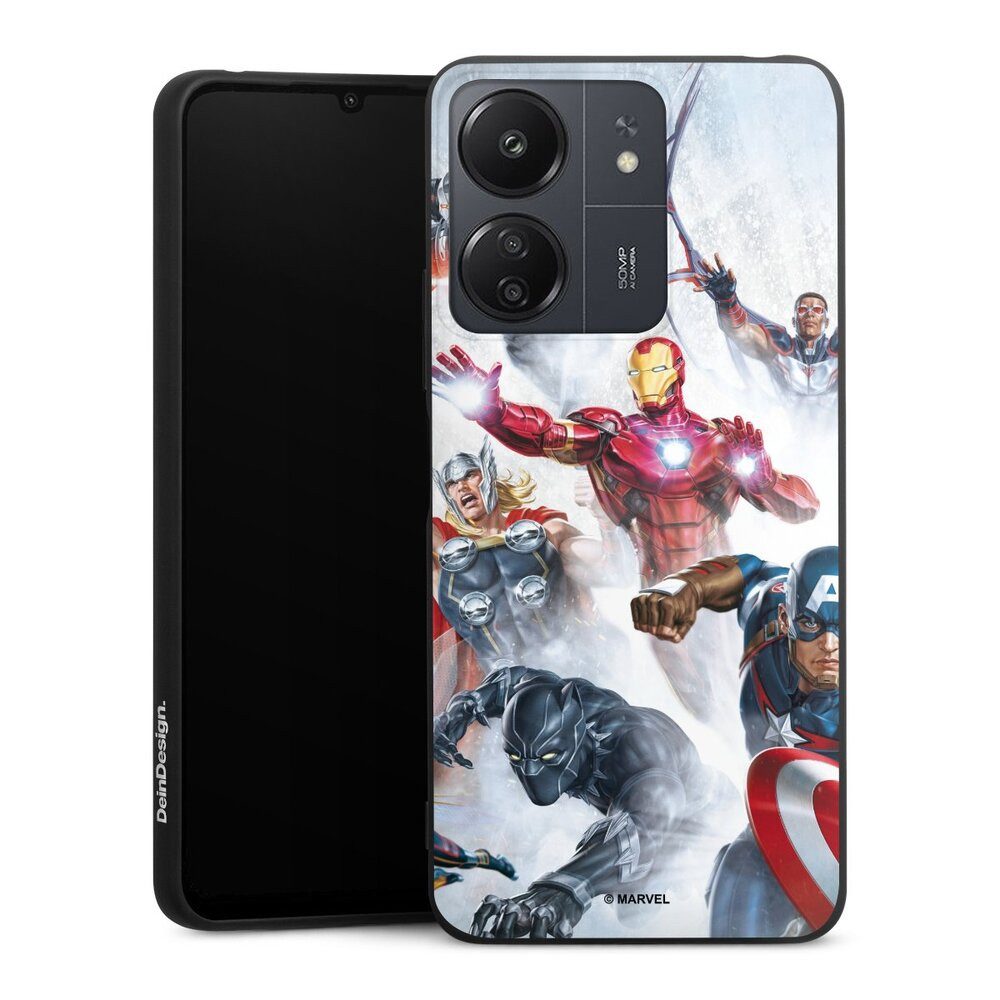 DeinDesign Handyhülle Marvel The Avengers Offizielles Lizenzprodukt Avengers Jumping at You, Xiaomi Redmi 13C 4G Silikon Hülle Premium Case Handy Schutzhülle