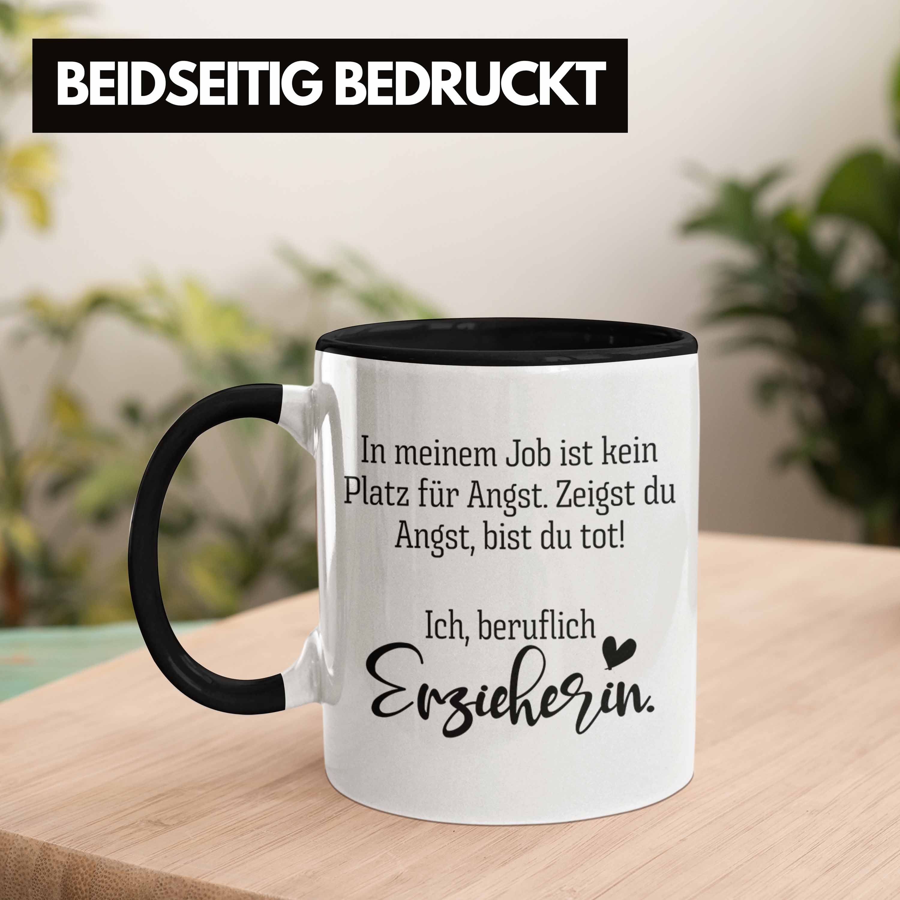 Trendation Tasse Trendation - Abschiedsgeschenk Erzieherin Schwarz Abschied Kaffeetasse Kindergarten Geschenk Geschenke zum Lustig Tasse