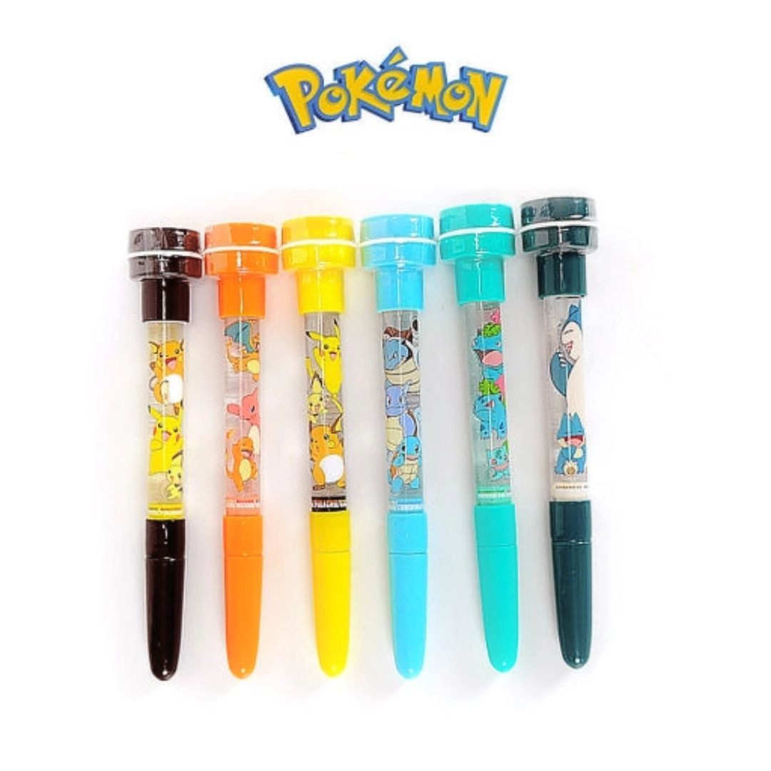 suebidou Malstift Pokémon Schreiber mit Stempel und Seifenblasenstab – 3-in-1 Spaß, (Stift 16 cm), nachhaltig, kreativ