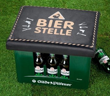 GILDE Hocker, Outdoor Hocker Bierkiste Sitzaufsatz Modell BIERSTELLE Materia