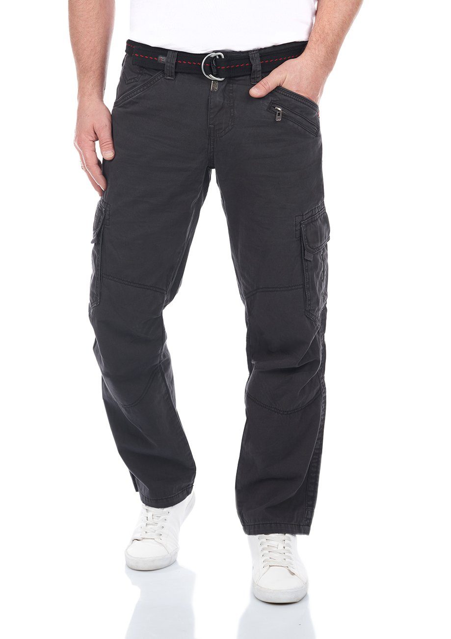 Fit Loose aus Stoffhose Baumwolle (9889) Dark Herren Freizeithose Chinohose Grey BenitoTZ TIMEZONE 100%