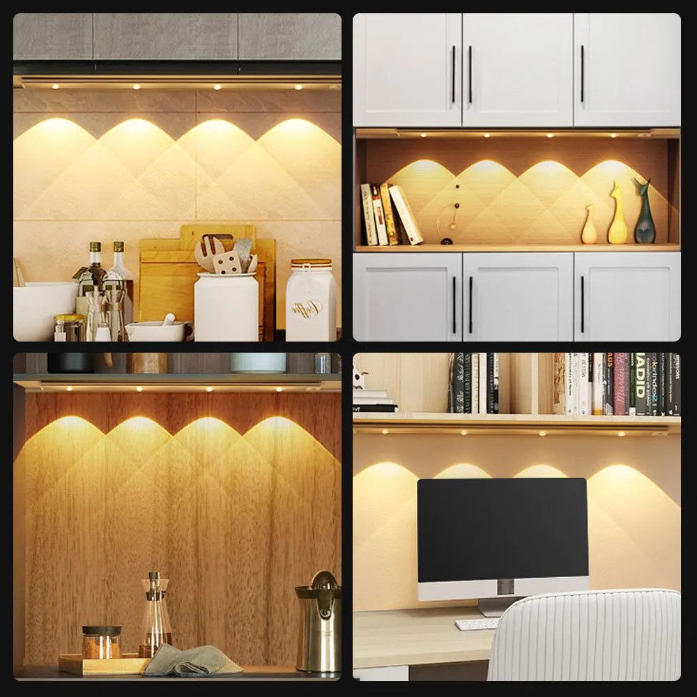 Athlix LED Unterbauleuchte LED Unterbauleuchte LED Unterbauleuchte kabellos, wiederaufladbar, LED fest integriert, mit Bewegungssensor, 60 Std. Laufzeit, 3000K-6500K weiß verstellbar