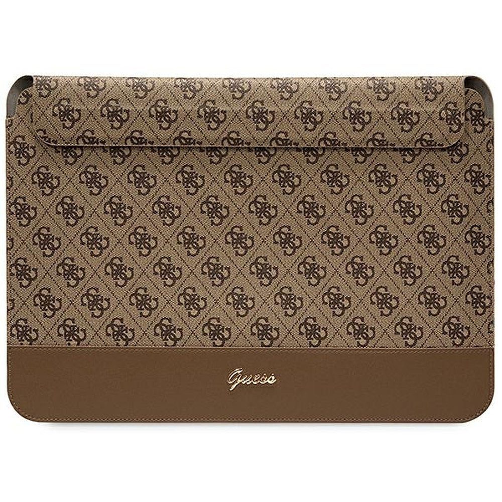 Guess Laptoptasche Notebookhülle Schutztasche Laptophülle (Spar-Set, 1-tlg., 14 Zoll elegant), Magnetverschluss, Lederoptik, Metall-Logo