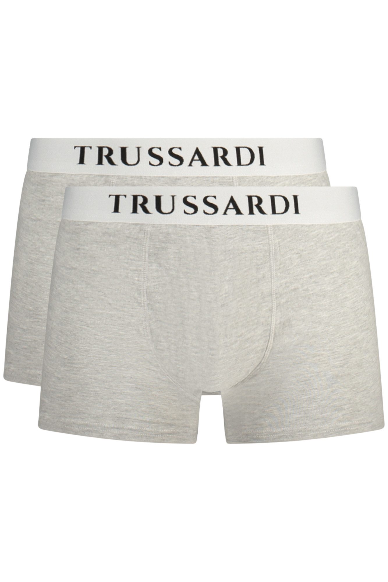 Trussardi Boxershorts Graue Herren Boxershorts im Doppelpack, elastisch, mit Logo-Druck