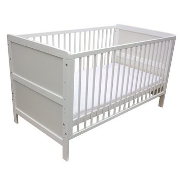 Micoland Kinderbett Kinderbett Juniorbett Beistellbett 140x70 cm 3in1 mit Matratze weiß