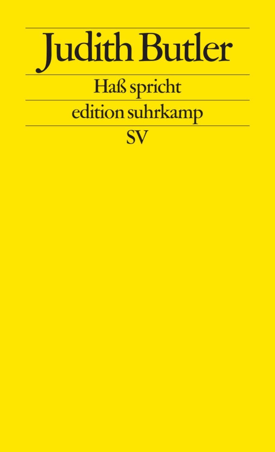 Haß spricht / Judith Butler