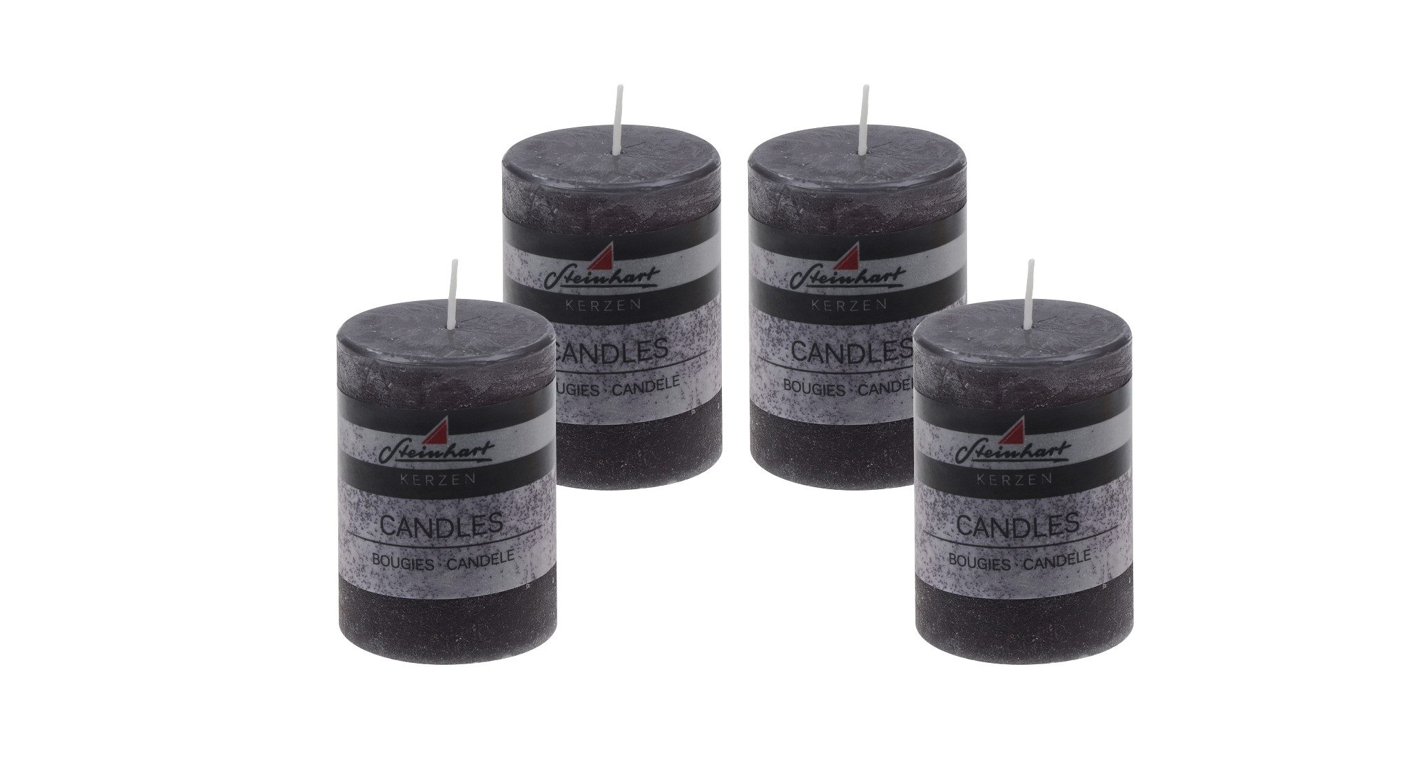 Steinhart Kerzen Adventskerze 4er Set Adventskranzkerzen "Raureif" Anthrazi günstig online kaufen
