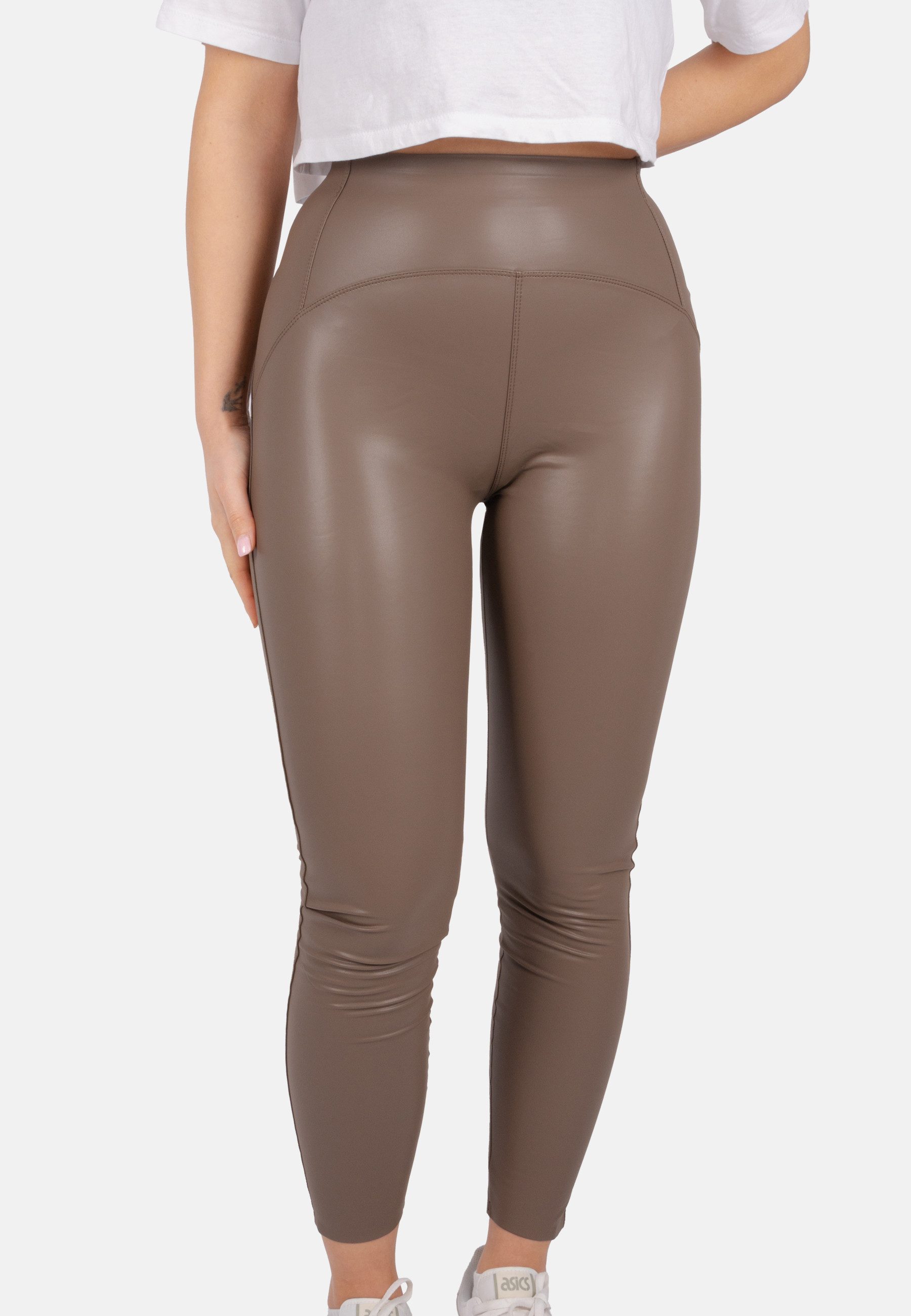 Seasons of April Highwaist Leggings Rachel Elegante Damen Leggings in Lederoptik, Perfekter Fit