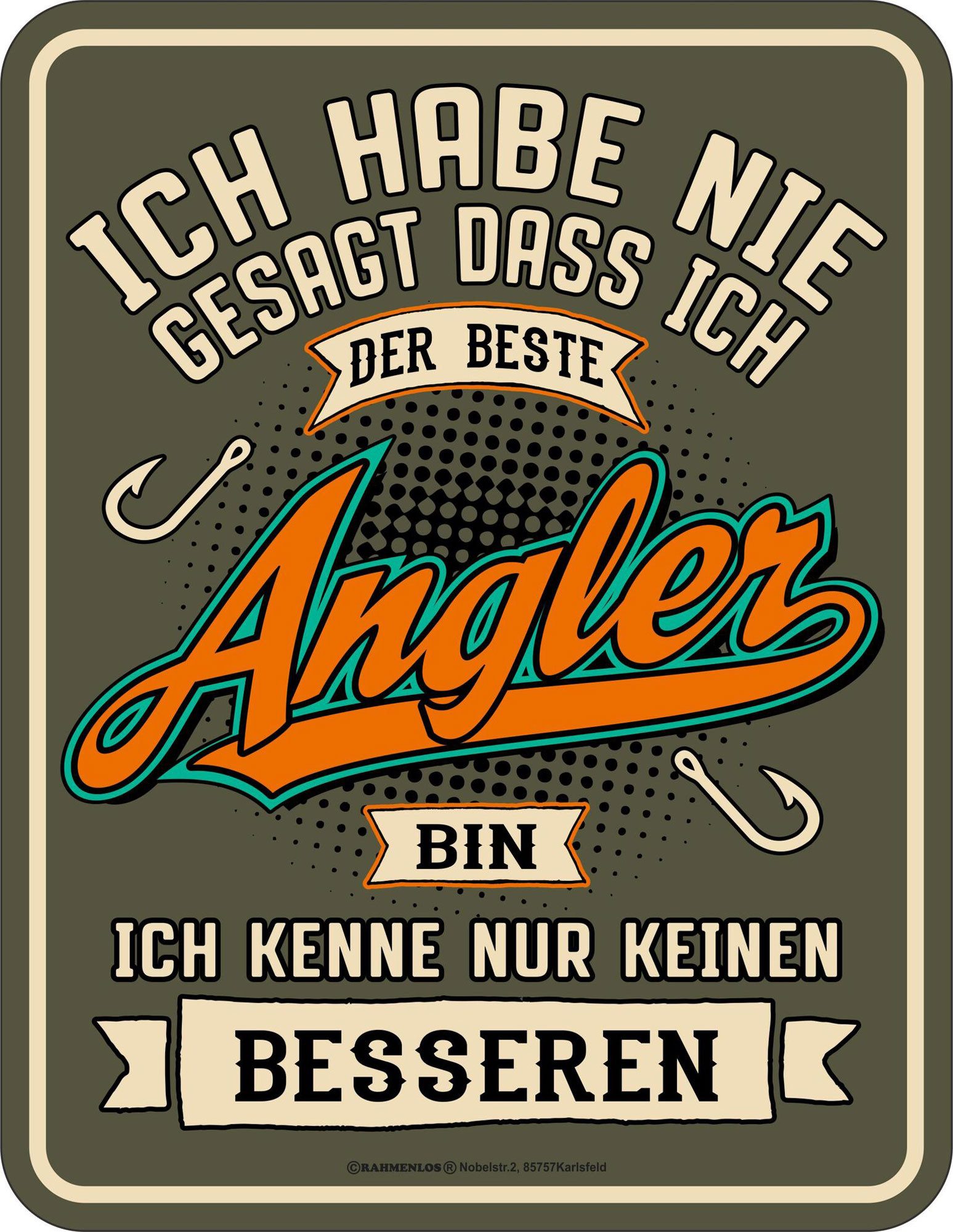 Metallschild Angeln - Fun-Schilder - Bester Angler