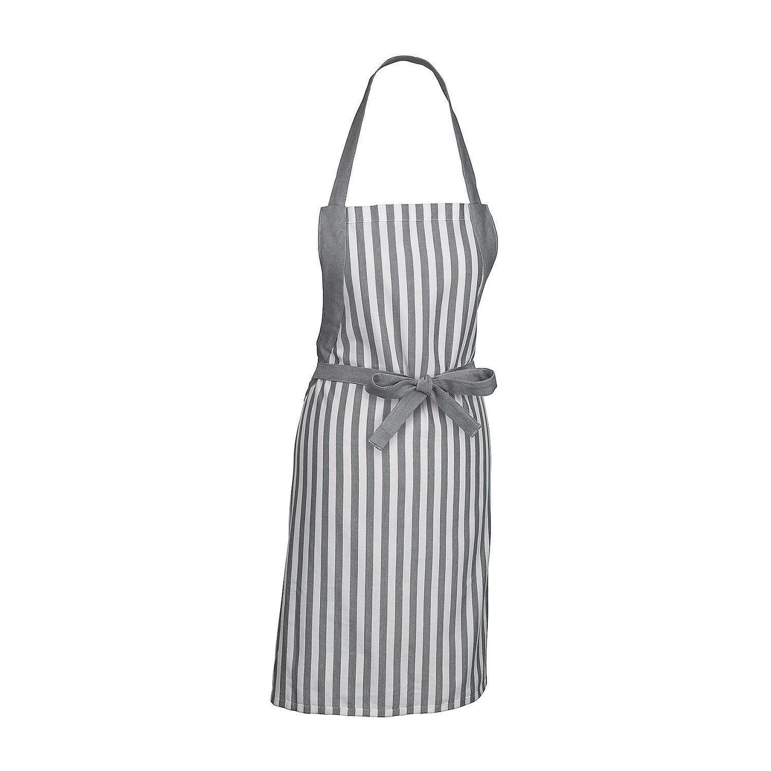 kela Kochschürze CAJA, Länge 80 cm, Dunkelgrau, Baumwolle, Bambus, (1-tlg), mit Streifenmuster, waschbar