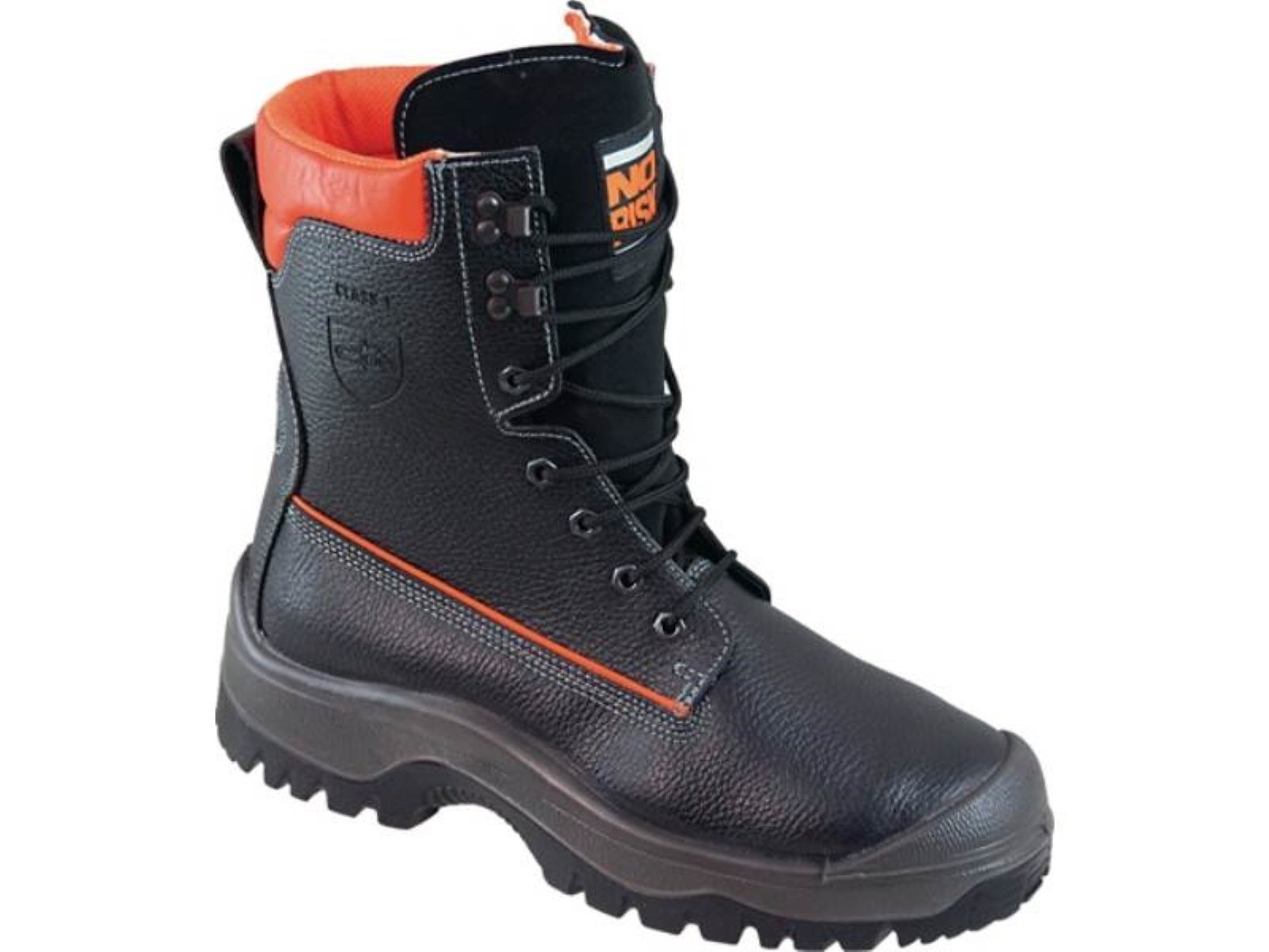 Dunlop 39113-43 Forstsicherheitsstiefel NoRisk Größe 43 schwarz/orange Rind Sicherheitsstiefel