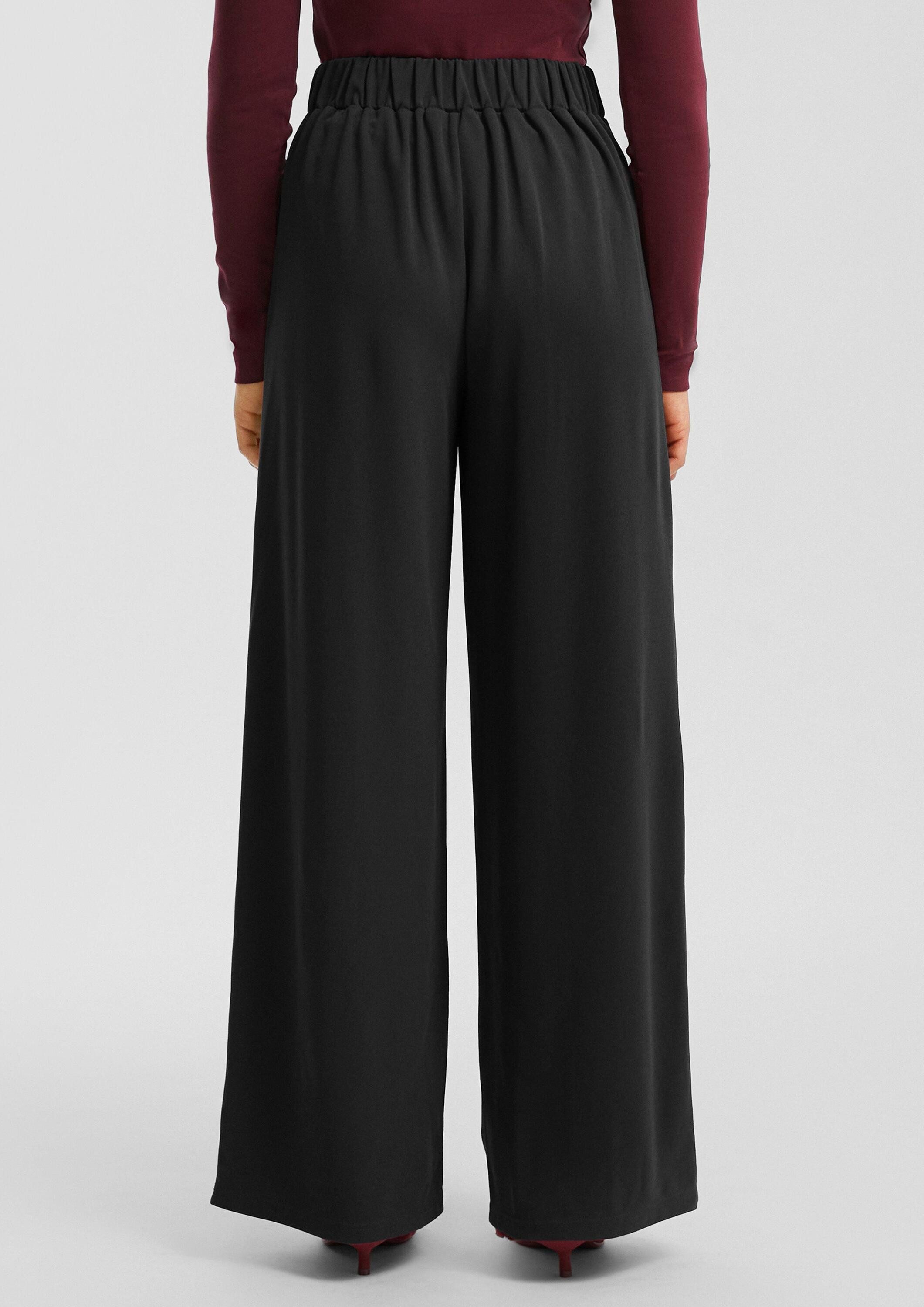 QS Chinos Hose Wide-Leg Hose aus Interlockjersey günstig online kaufen