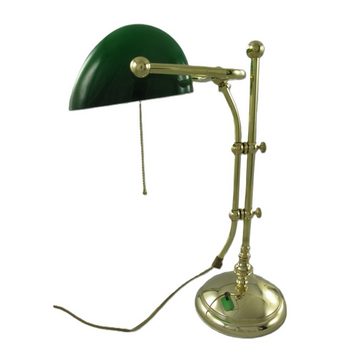 Linoows Tischleuchte Retro Bankerlampe, Schreibtischlampe, Büro Leuchte, ohne Leuchtmittel, Leuchtmittel abhängig, schwere Messing Tisch Lampe