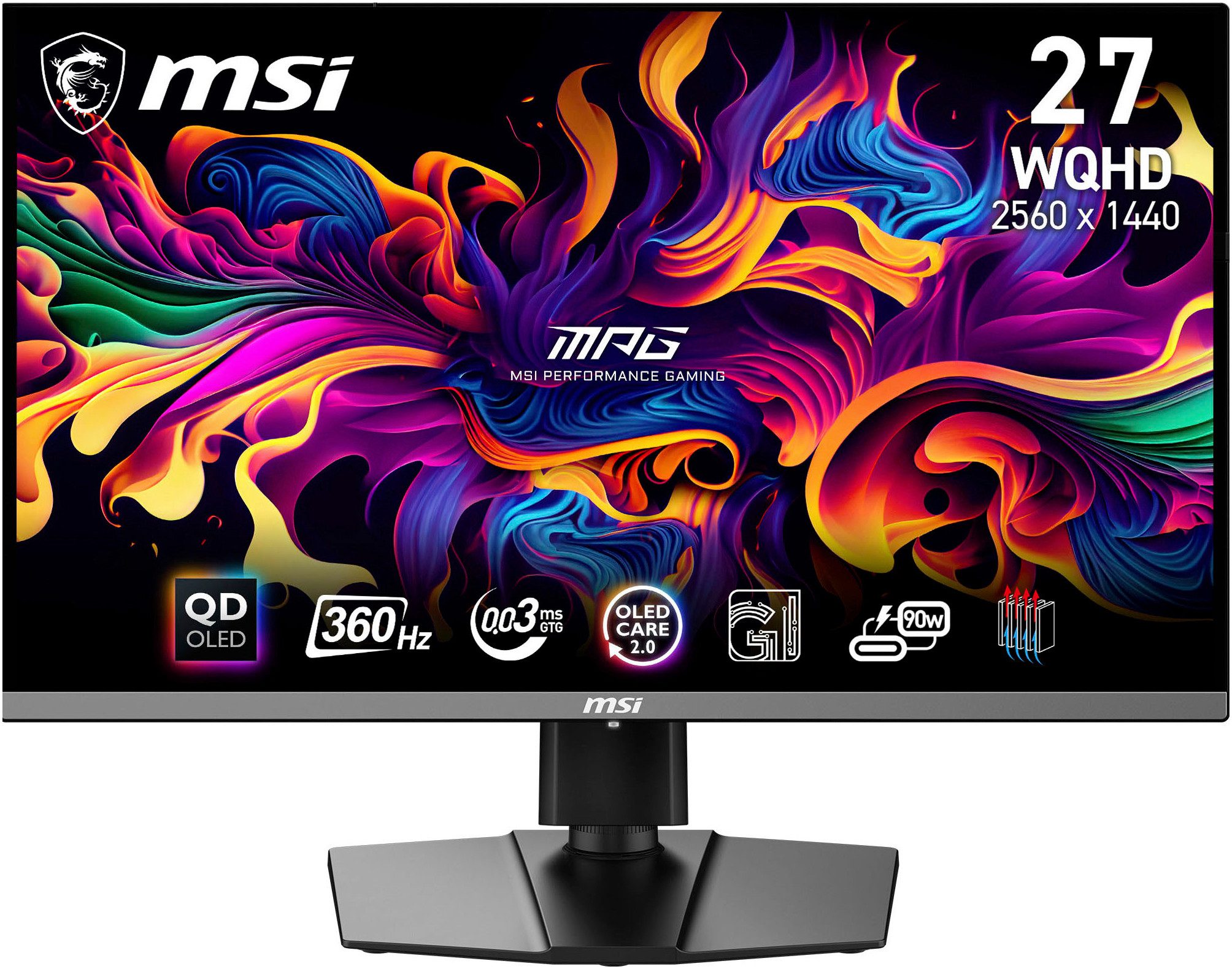 MSI MPG 271QRX QD-OLED OLED-Monitor (67 cm/27 ", 2560 x 1440 px, WQHD, 0,03 ms Reaktionszeit, 360 Hz, QD-OLED)