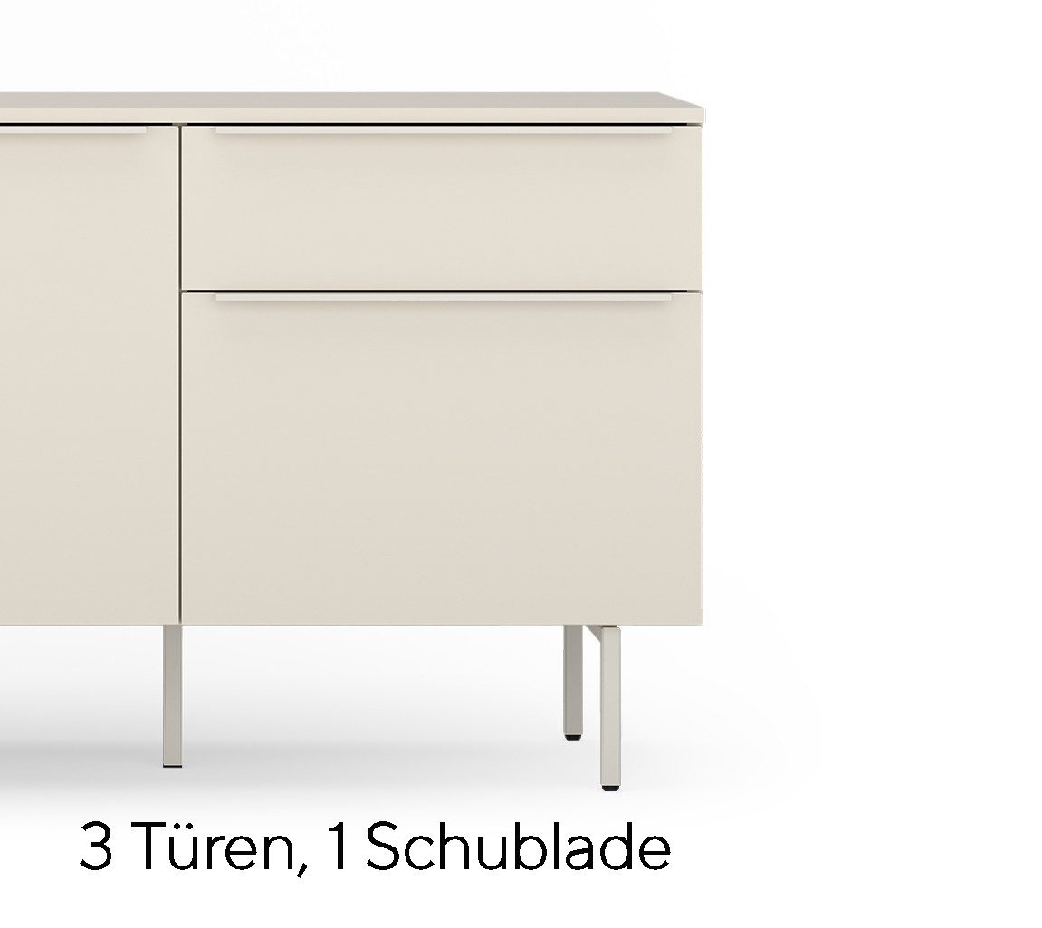TOM TAILOR HOME Sideboard COLOR PUZZLE Low cabinet 04 – 1 Schublade und 3 Türen, Breite 1650 mm – Stauraum mit besonderen Farbkick