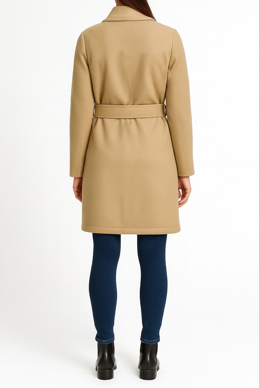 Kendindza Collection Trenchcoat Damen Mantel mit Schalkragen, Leichter Trenchcoat elegant mit Stretch Herbstmantel mit 2 Taschen, Übergangsmantel lang in One Si – Bild 4 von 4