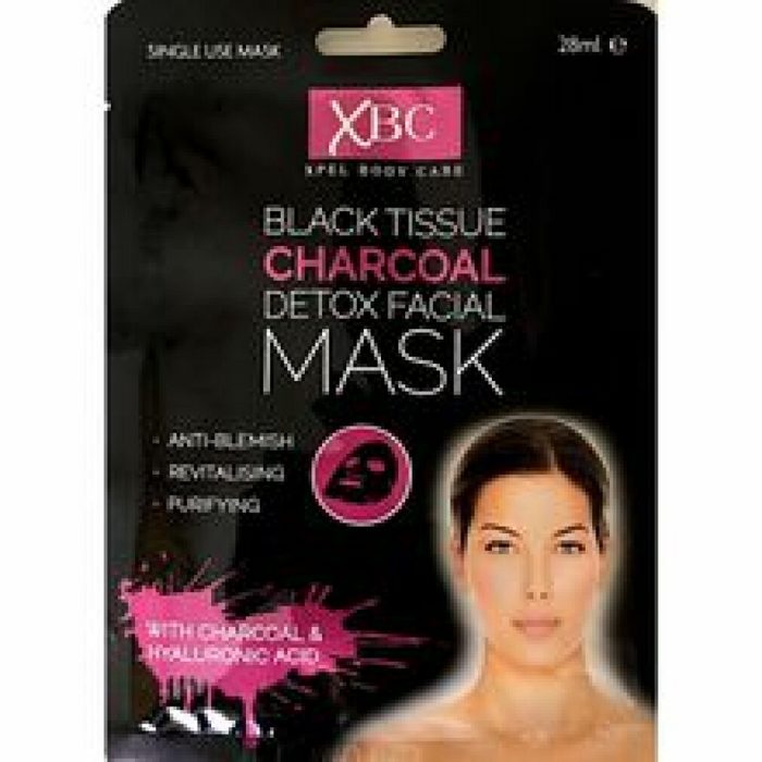 XPEL Gesichts-Reinigungsmaske Xpel Body Care Black Tissue Charcoal Detox Facial Mask 28ml