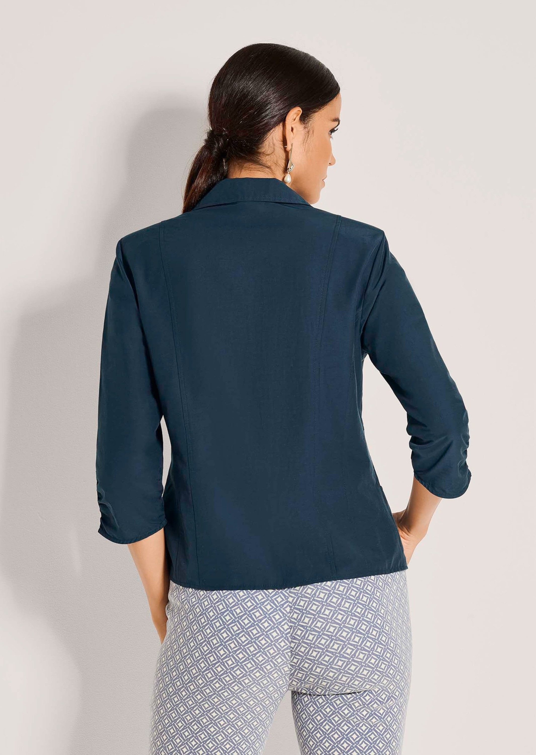 MADELEINE Langarmshirt Sommerleichte Jacke mit Reverskragen Taillierte Blazerjacke mit 3/4-Ärmeln und Taschen