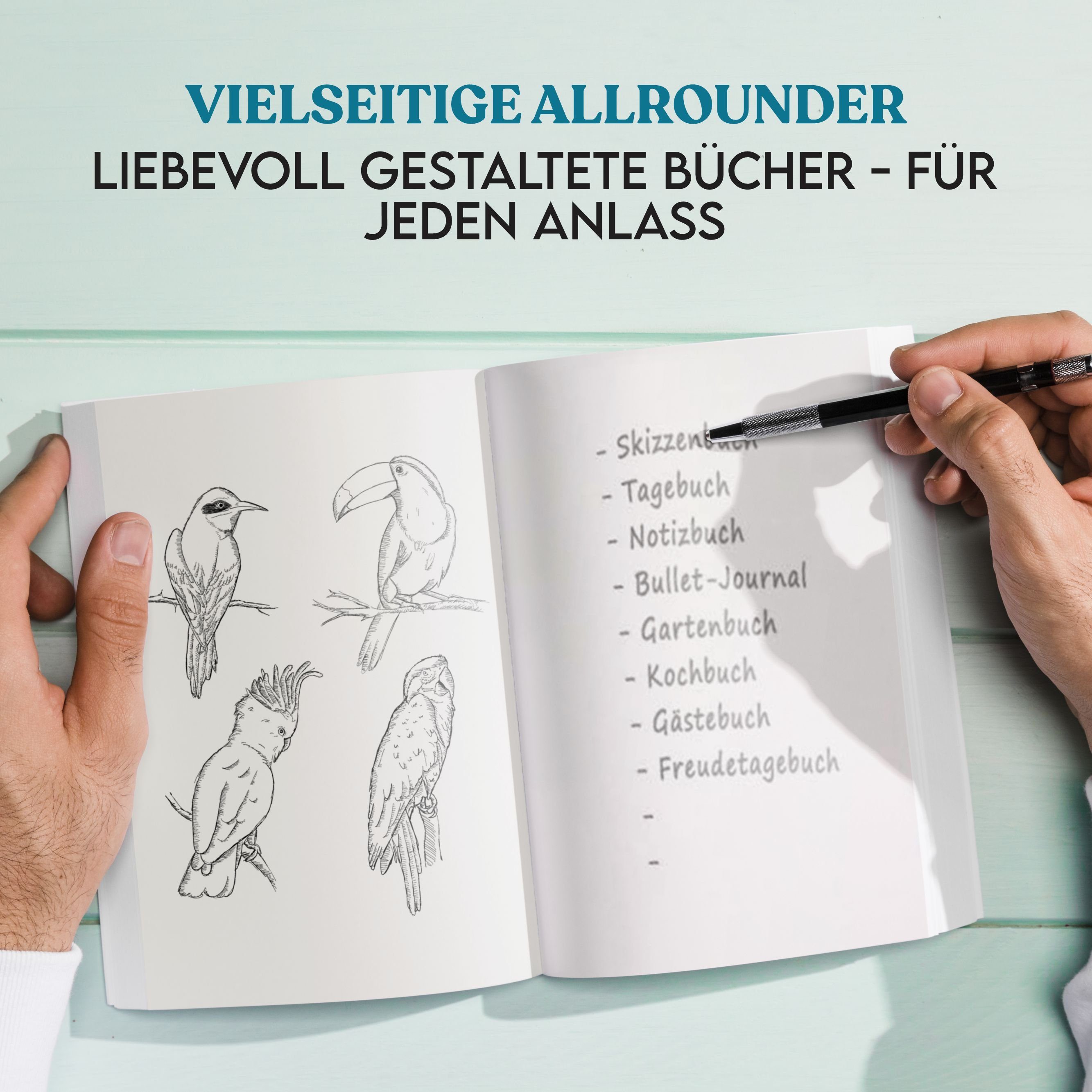 LifeDesign Notizbuch "Trentino" DIN A5 Skizzenbuch inkl. Lesezeichen, zertifizert