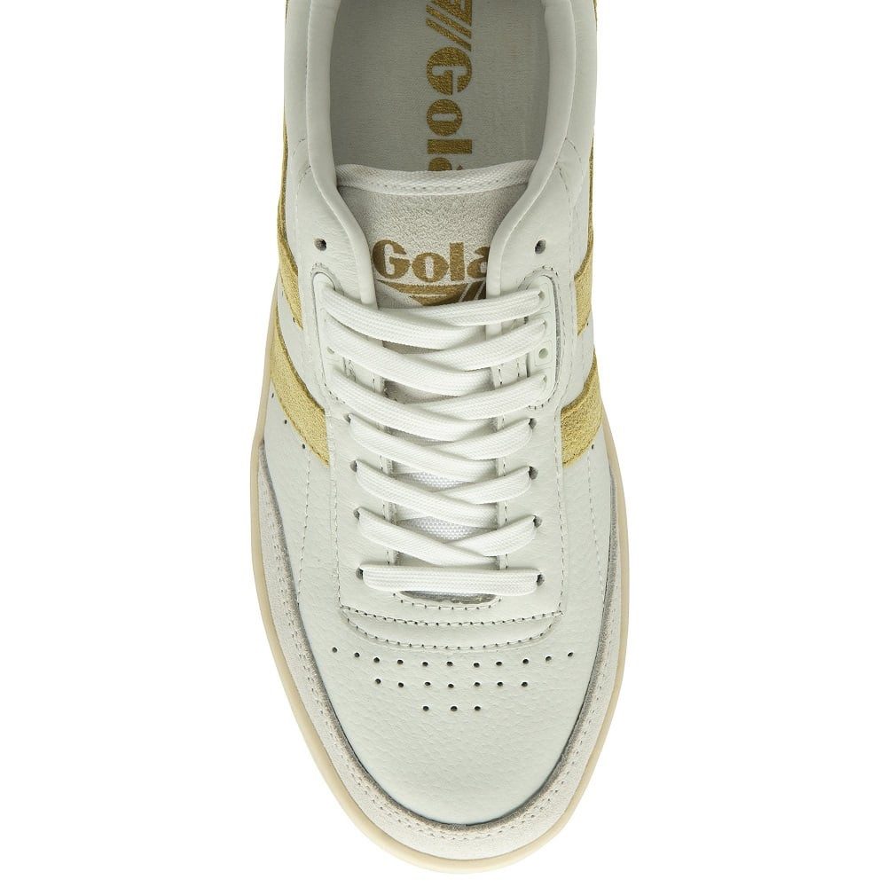 Gola Falcon Leder weiss/gelb/lavendel Damen Sneaker