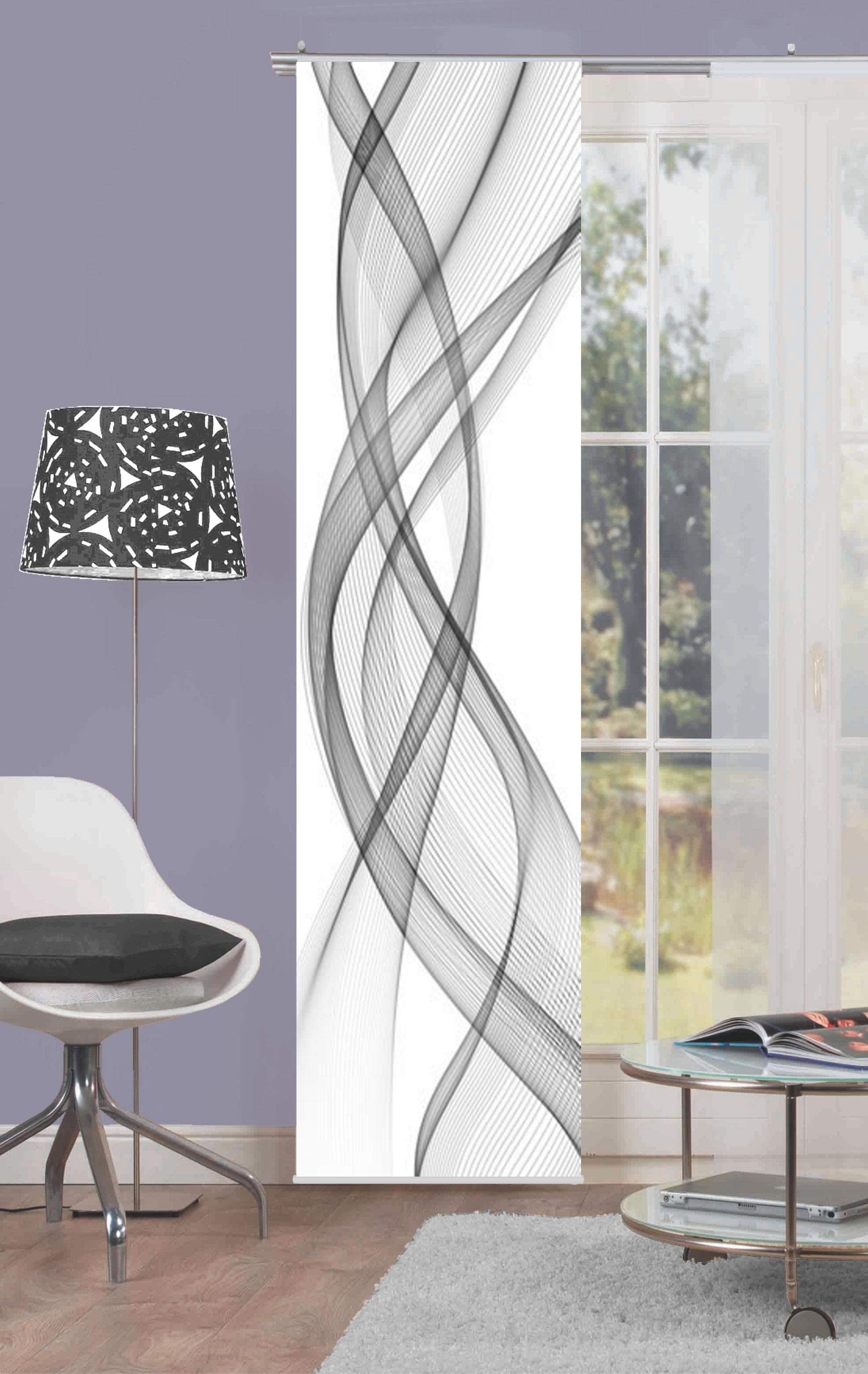 HOME WOHNIDEEN Schiebegardine FERROL (1 St), Klettband, blickdicht, HxB: 245x60, inkl. Befestigungszubehör