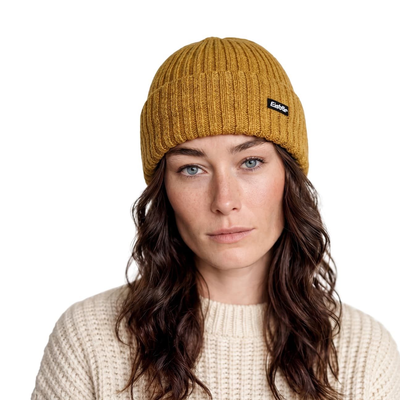 Eisbär Strickmütze (1-St) Wintermütze mit Umschlag
