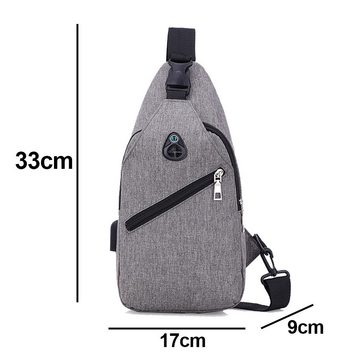 Lubgitsr Schultertasche Rucksack Sling Bag Schulterrucksack Umhängetasche Verstellbarer (1-tlg)