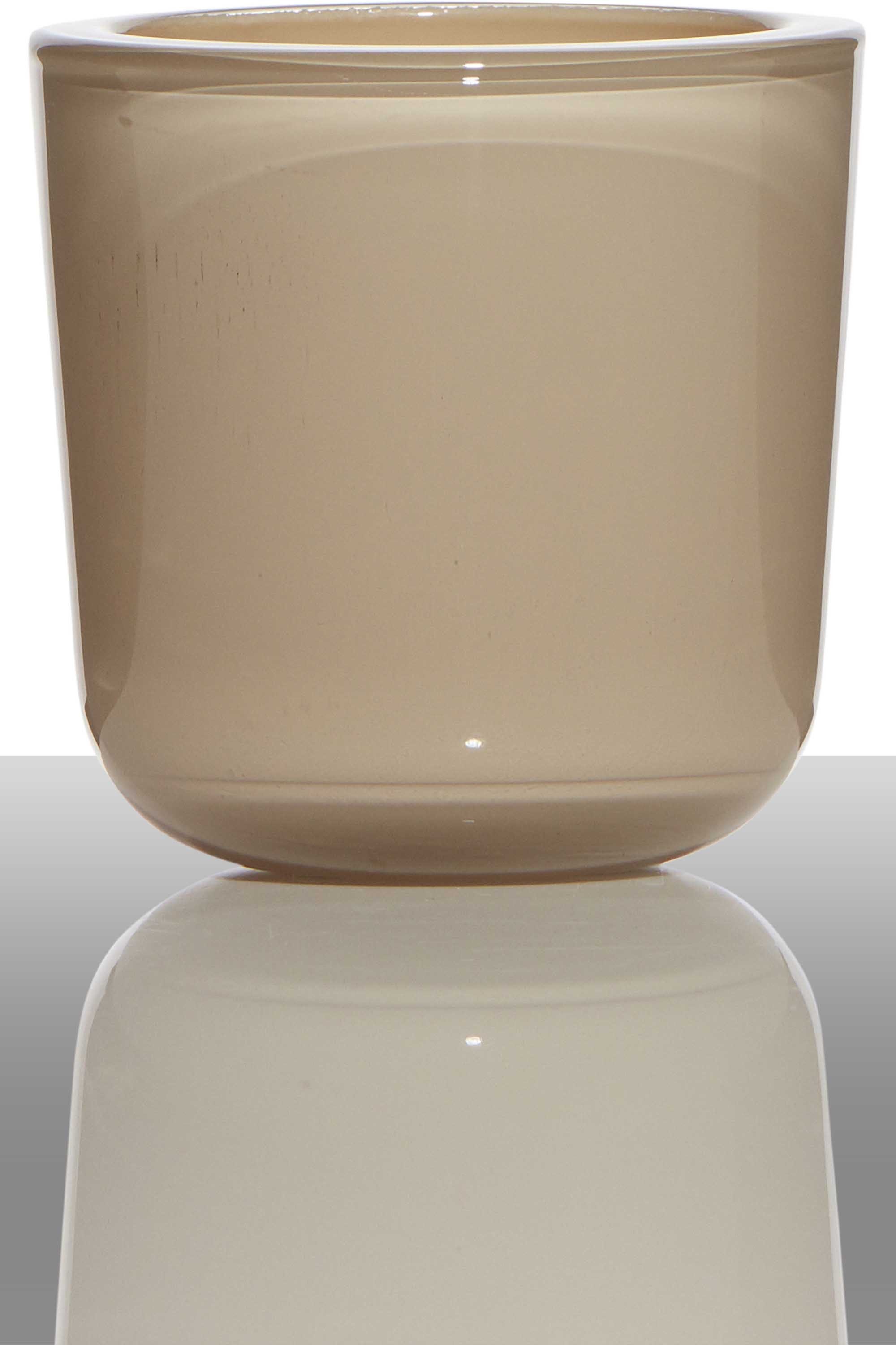 INNA-Glas Kerzenhalter Teelichtglas Nick, Zylinder - Rund, beige, 7,5cm, Ø 7,5cm