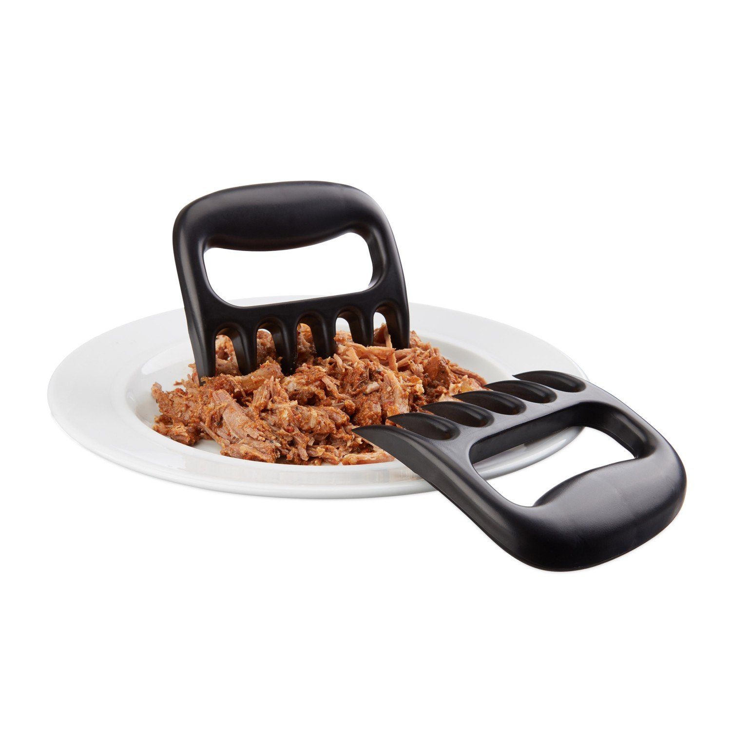 HAC24 Fleischgabel 2er Set Fleischkralle Pulled Pork Gabeln Bärenklaue BBQ, Schwarz Kunststoff