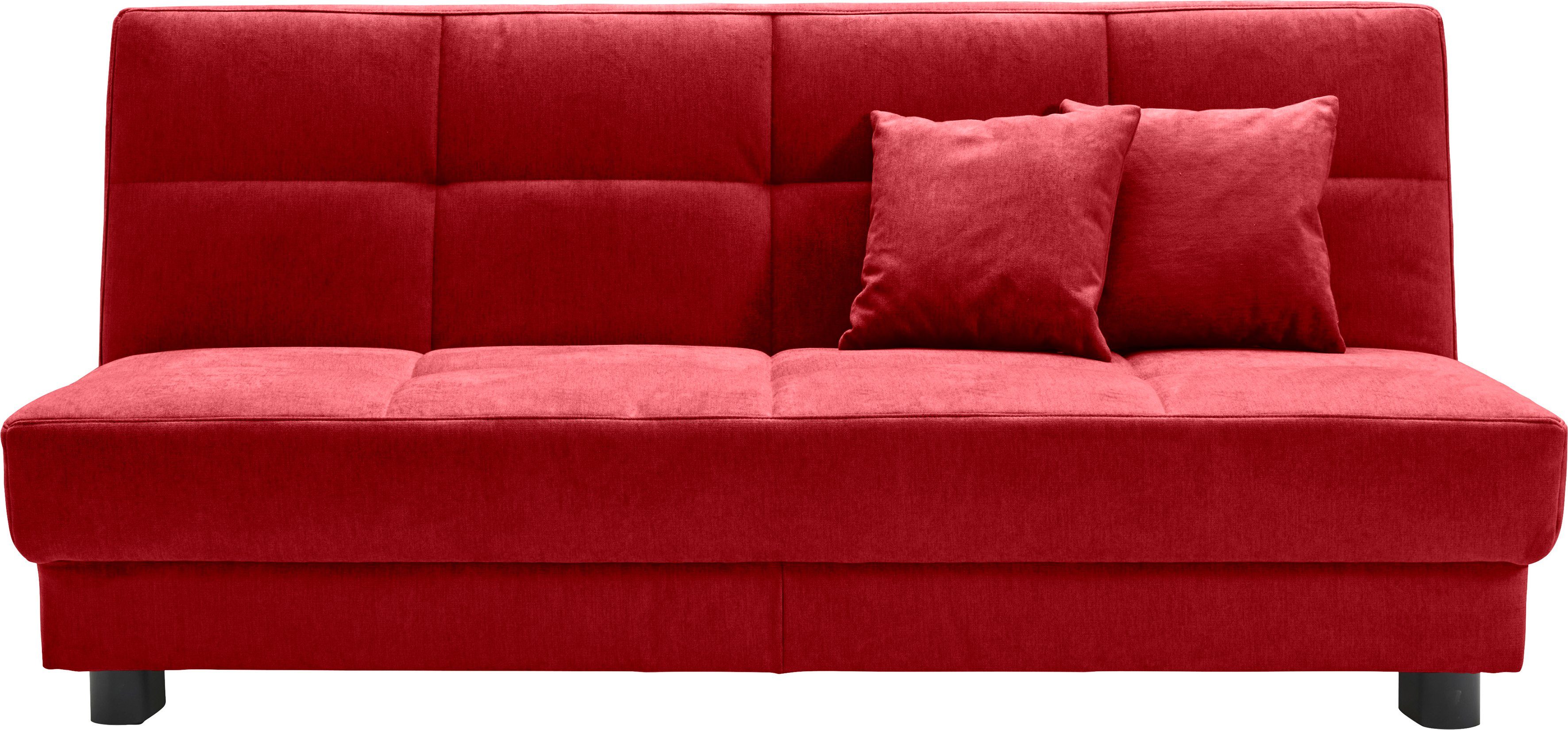 ell + ell Schlafsofa 2 rot Zierkissen Tilda, Breite 185 cm, inkl