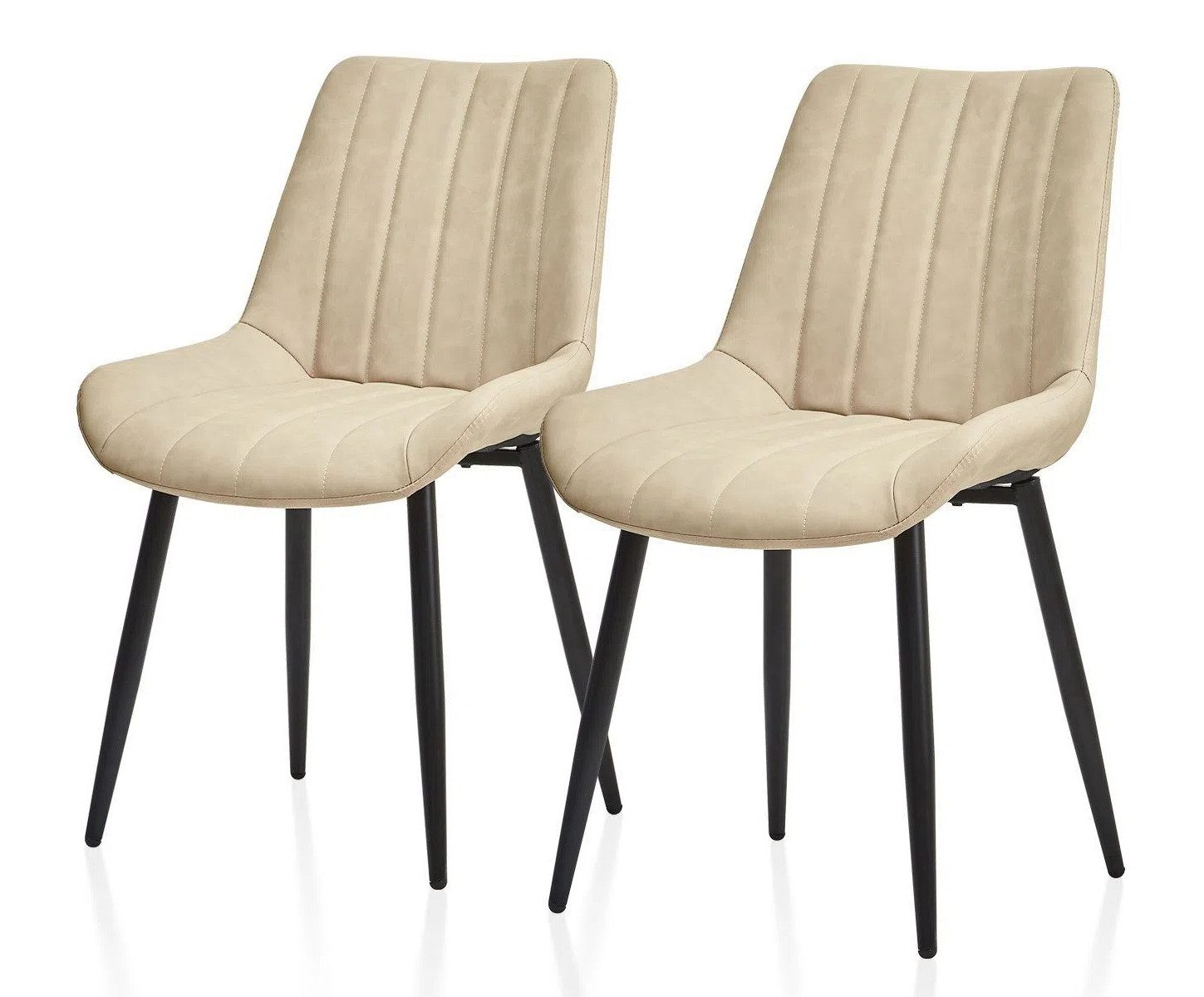 Ofcasa Esszimmerstuhl Küchenstuhl mit Rückenlehne (2er Set), Polsterstuhl aus Kunstleder