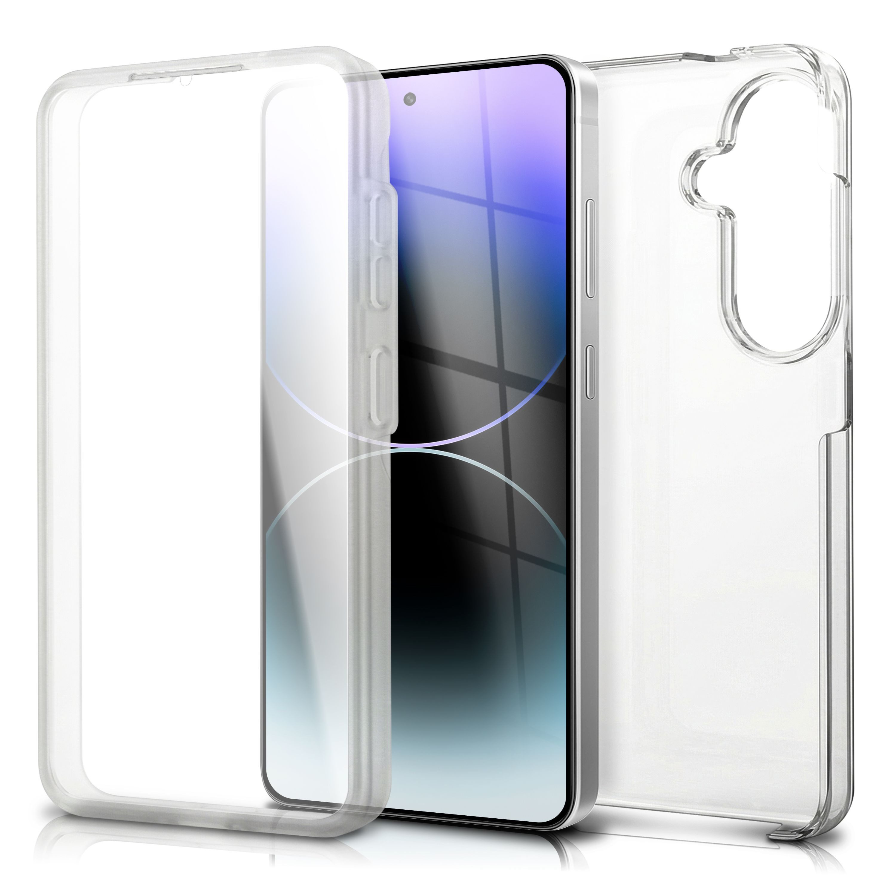 Nalia Smartphone-Hülle Samsung Galaxy S26 16 cm (6,3 Zoll), 360GUARD Case - 360-Grad Rundumschutz, Displayschutz, Klar & Anti-Gelb