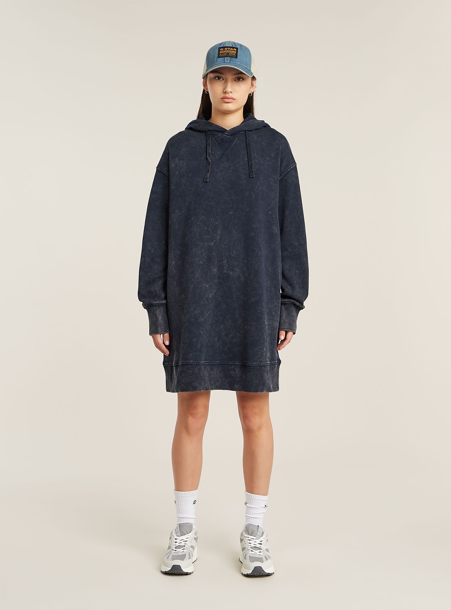 G-STAR Sweatkleid Loose Overdyed Hooded Sweater Kleid