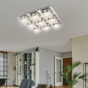 Globo LED Deckenleuchte, LED-Leuchtmittel fest verbaut, Warmweiß, 45W LED Deckenlampe Deckenleuchte Beleuchtung Acrylkristalle