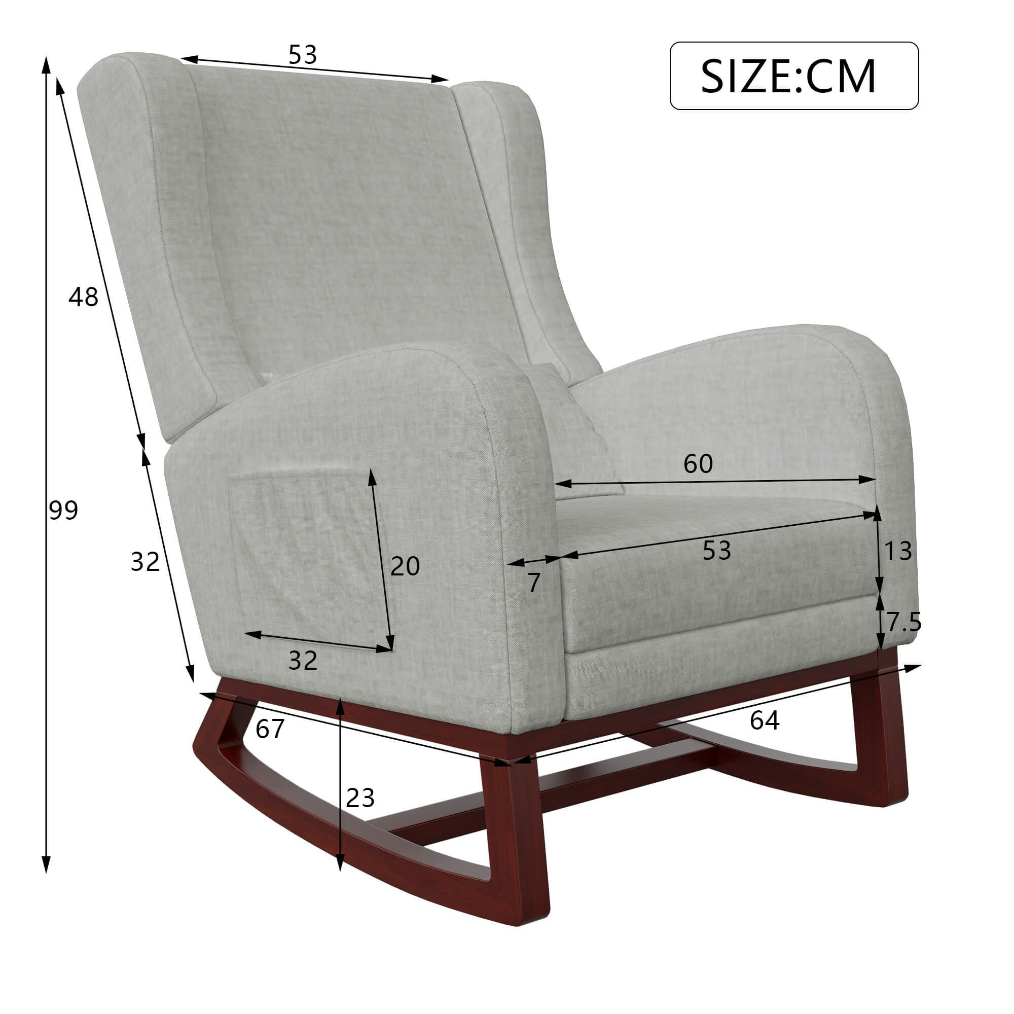 Furnishings Home Schaukelstuhl Schaukelsessel mit Armlehne, günstig online kaufen